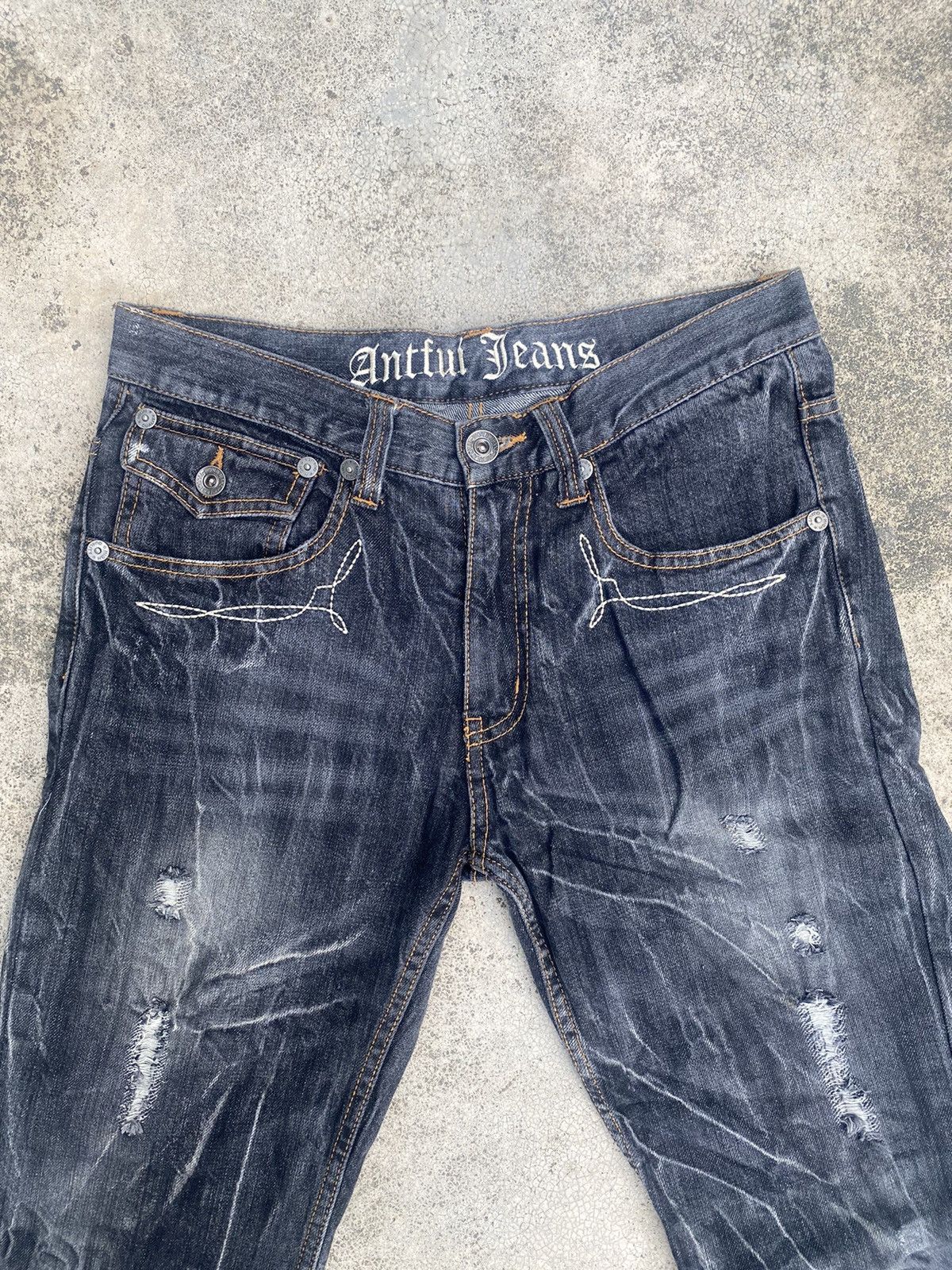 If Six Was Nine × Japanese Brand Flare Jeans Antful Distressed Clawmark Splash Size US 30 / EU 46 - 10 Thumbnail