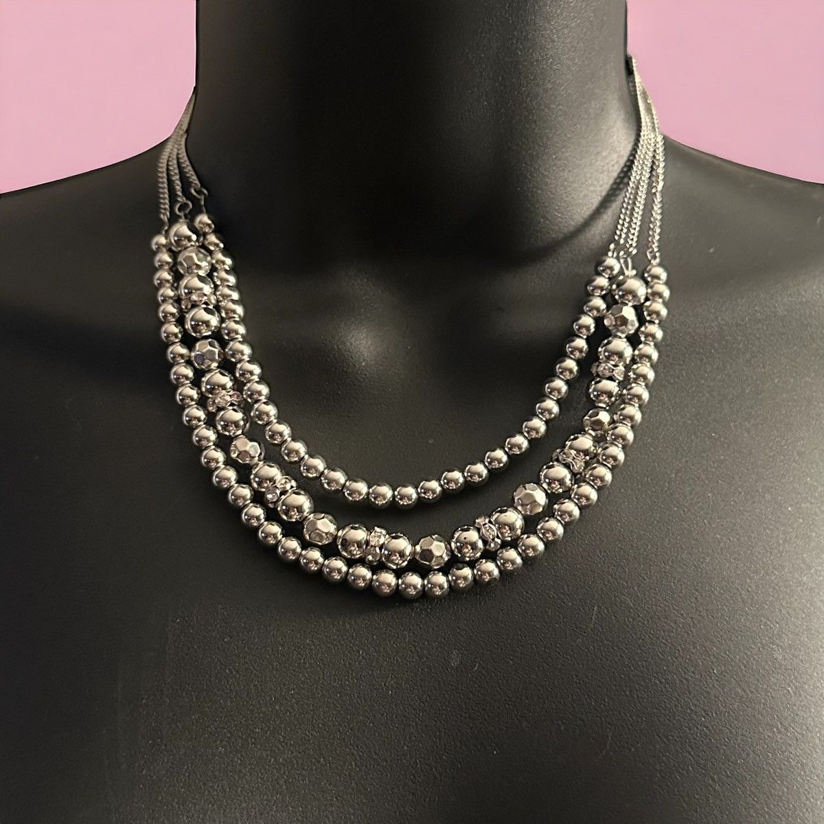Other Multi strand layered silver ball bead necklace Size ONE SIZE - 1 Thumbnail