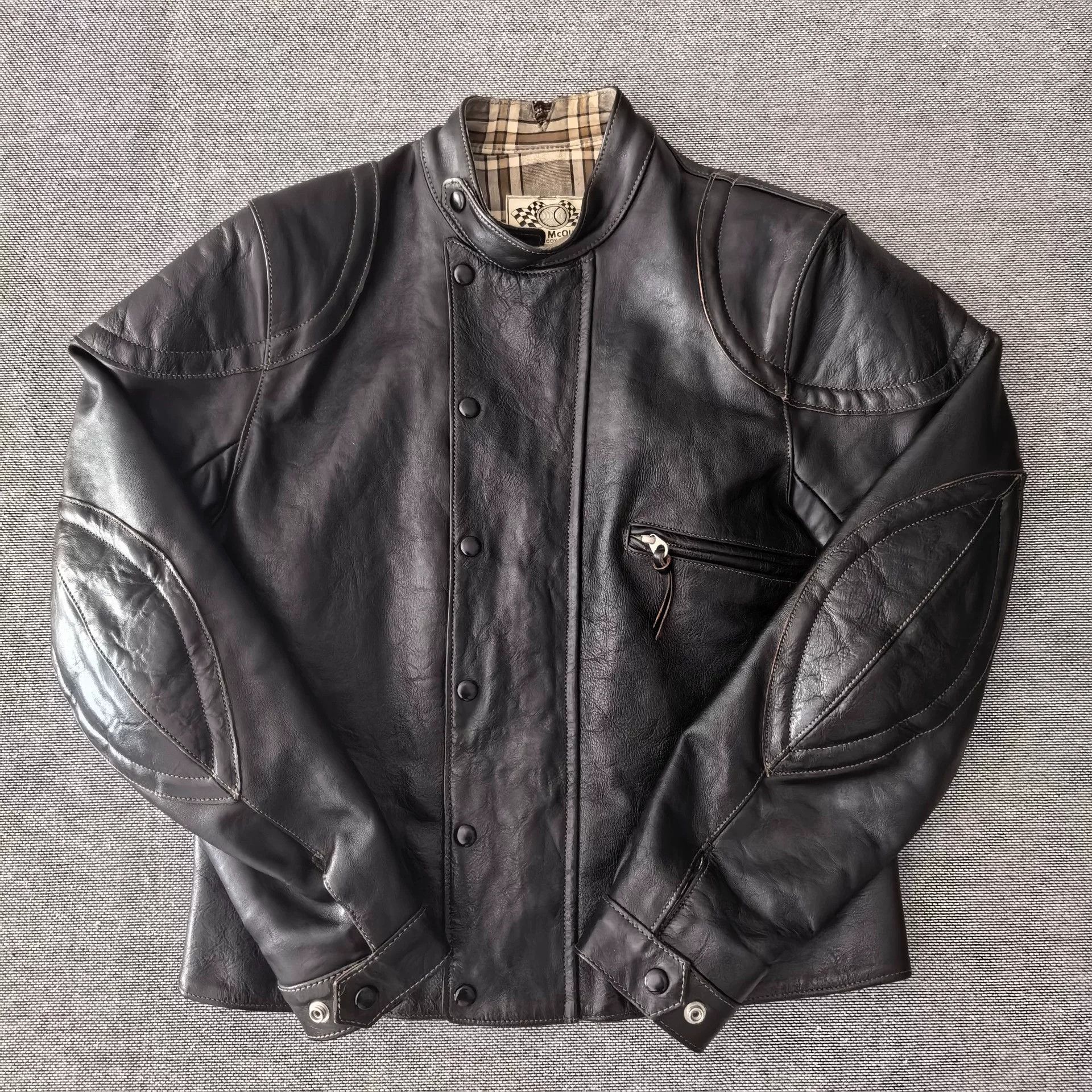 TOYS McCOY Toys McCoy Black Leather Racing Jacket Size US M / EU 48-50 / 2 - 1 Thumbnail