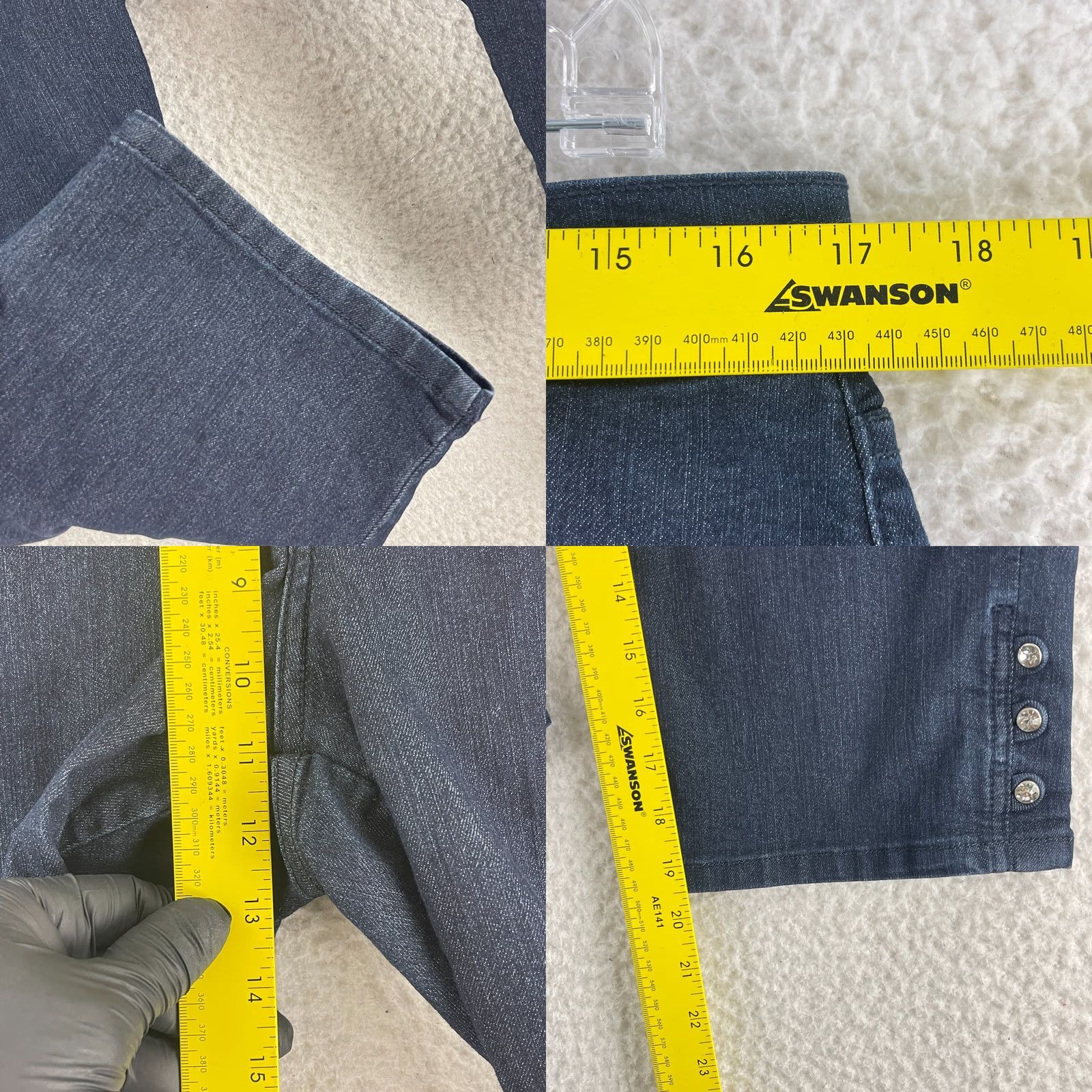 NYDJ NYJD Jeans Womens Blue Denim Cropped High-Rise Size 14 Jeans/High Rise Cropped Denim Jeans Womens 14 Blue NYDJ Size 36" / US 14 / IT 50 - 8 Thumbnail