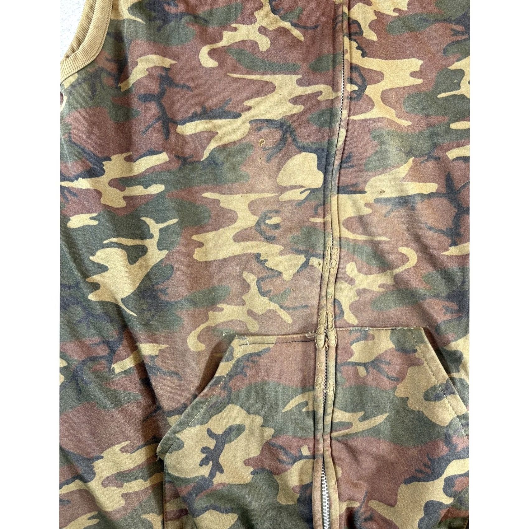 Sears VINTAGE Sears Fieldmaster Camo Vest Mens XL Tall Green Military 80s Utility Camouflage Woodland Vest Size US XL / EU 56 / 4 - 2 Thumbnail