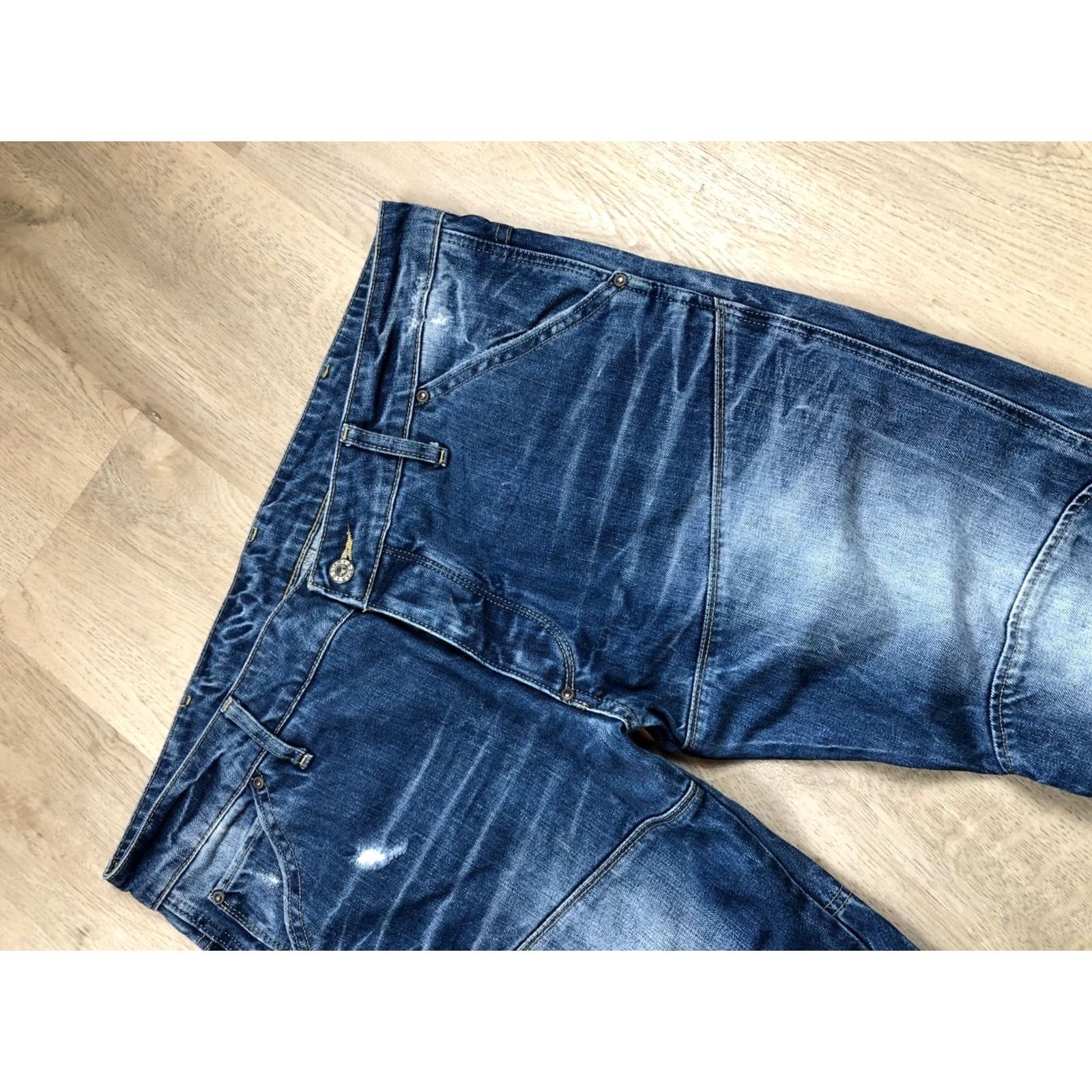 G-Star G Star Raw Denim Jeans Mens Regular Fit 36 Blue 3D Low Tapered Double Knee Jeans Size 36 Size US 36 / EU 52 - 4 Thumbnail