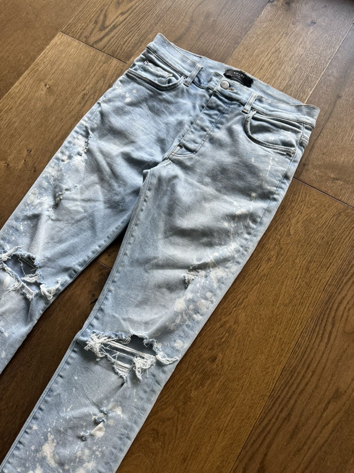 Amiri Amiri Jeans Bleach Stained Distressed Skinny Denim Size US 32 / EU 48 - 2 Thumbnail