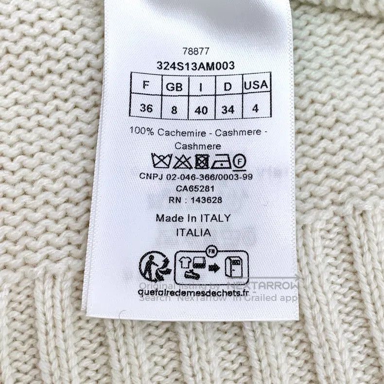 Dior Dior Beige five-pointed star letter inlaid cashmere round- Size XS / US 0-2 / IT 36-38 - 7 Thumbnail
