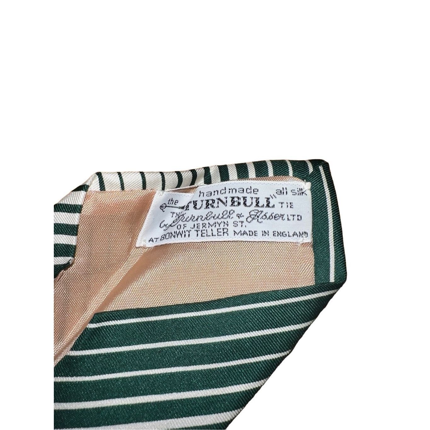 Turnbull & Asser Turnbull & Asser Racing Green & Off White 100% Handmade Neck Size ONE SIZE - 3 Thumbnail