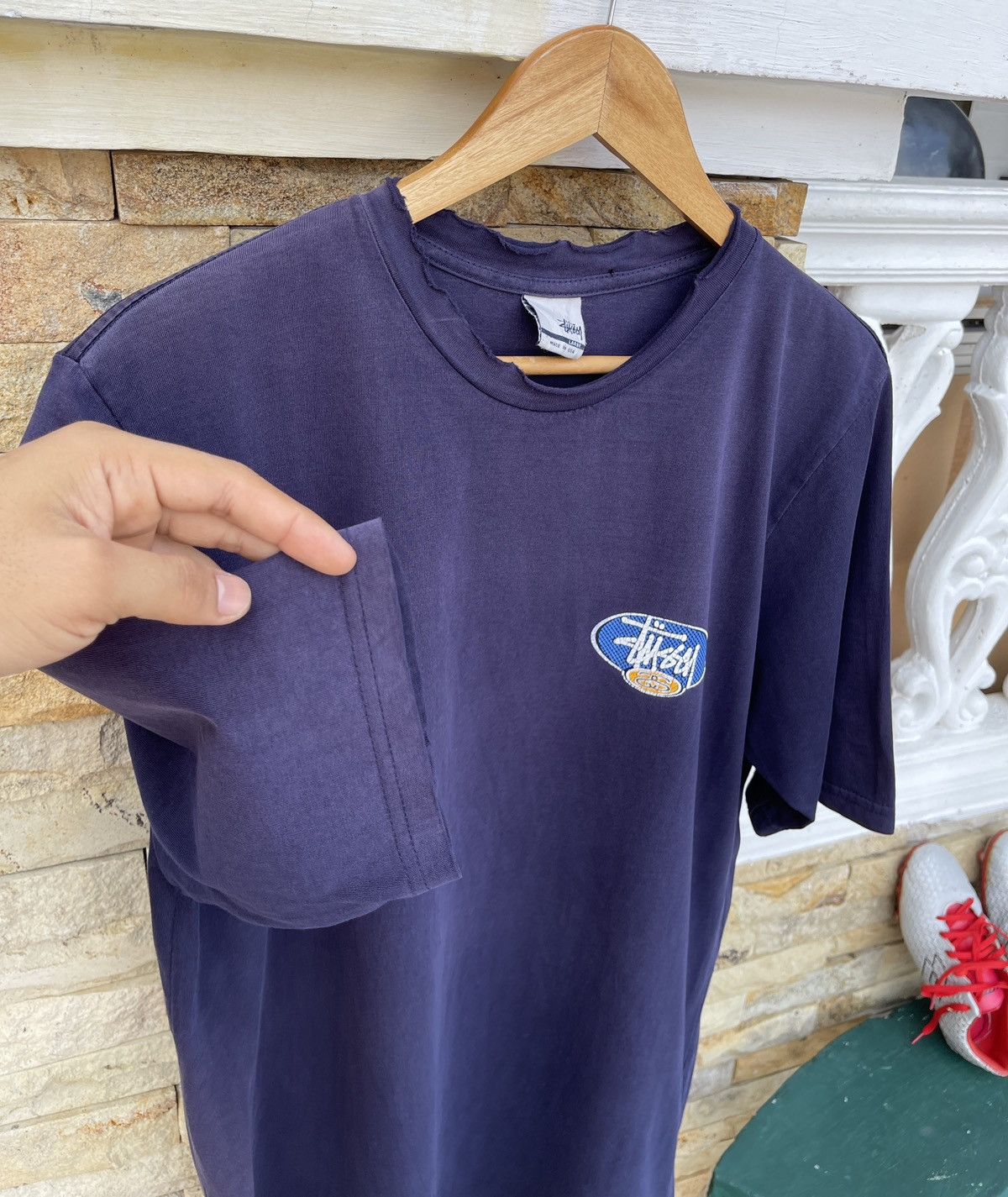 Stussy Vintage 90s Thrashed🔥STUSSY USA🔥Big Logo Sun Faded Tshirt Size US L / EU 52-54 / 3 - 4 Thumbnail