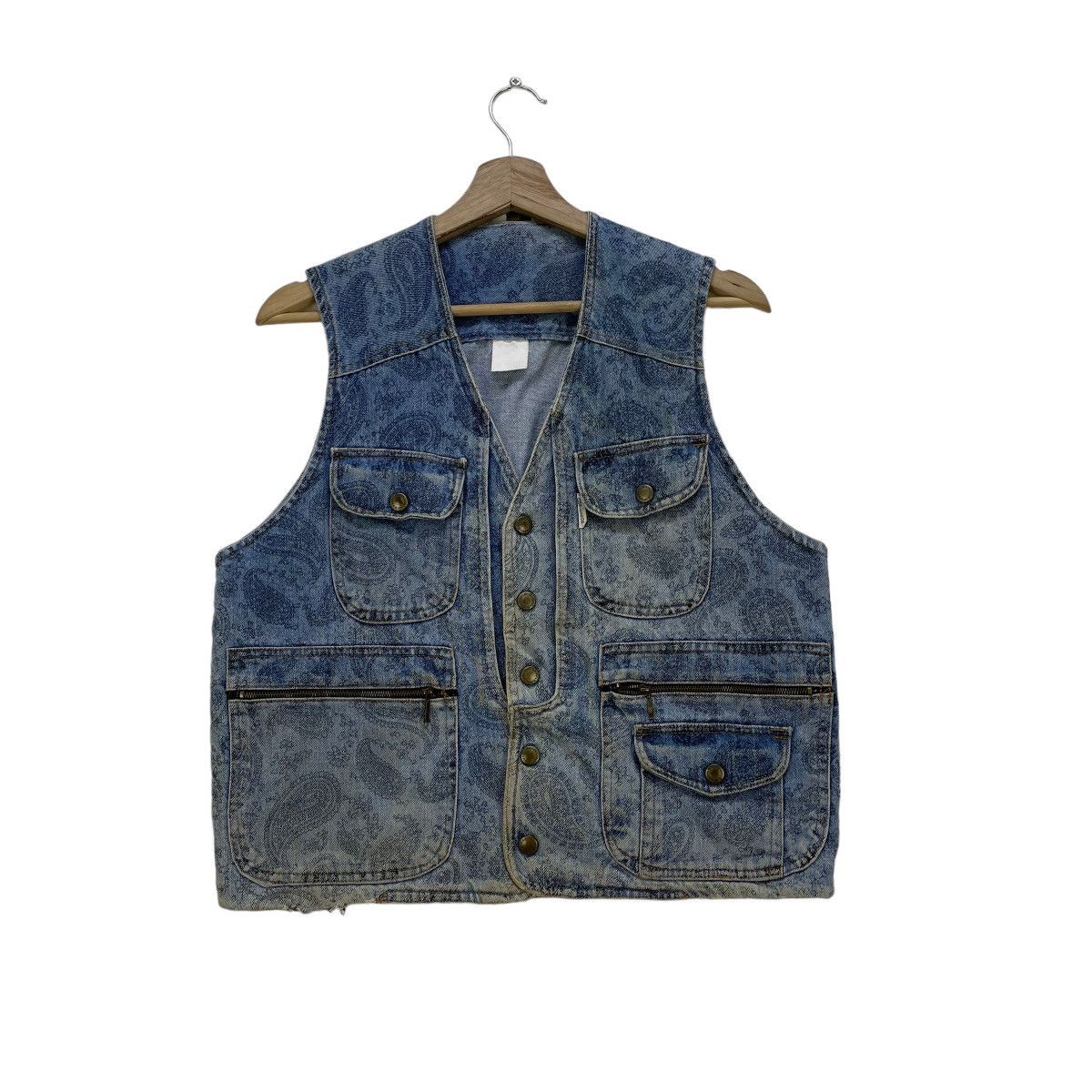Indigo 🗣️Denim Vest Paisley Jacket Size US S / EU 44-46 / 1 - 1 Thumbnail