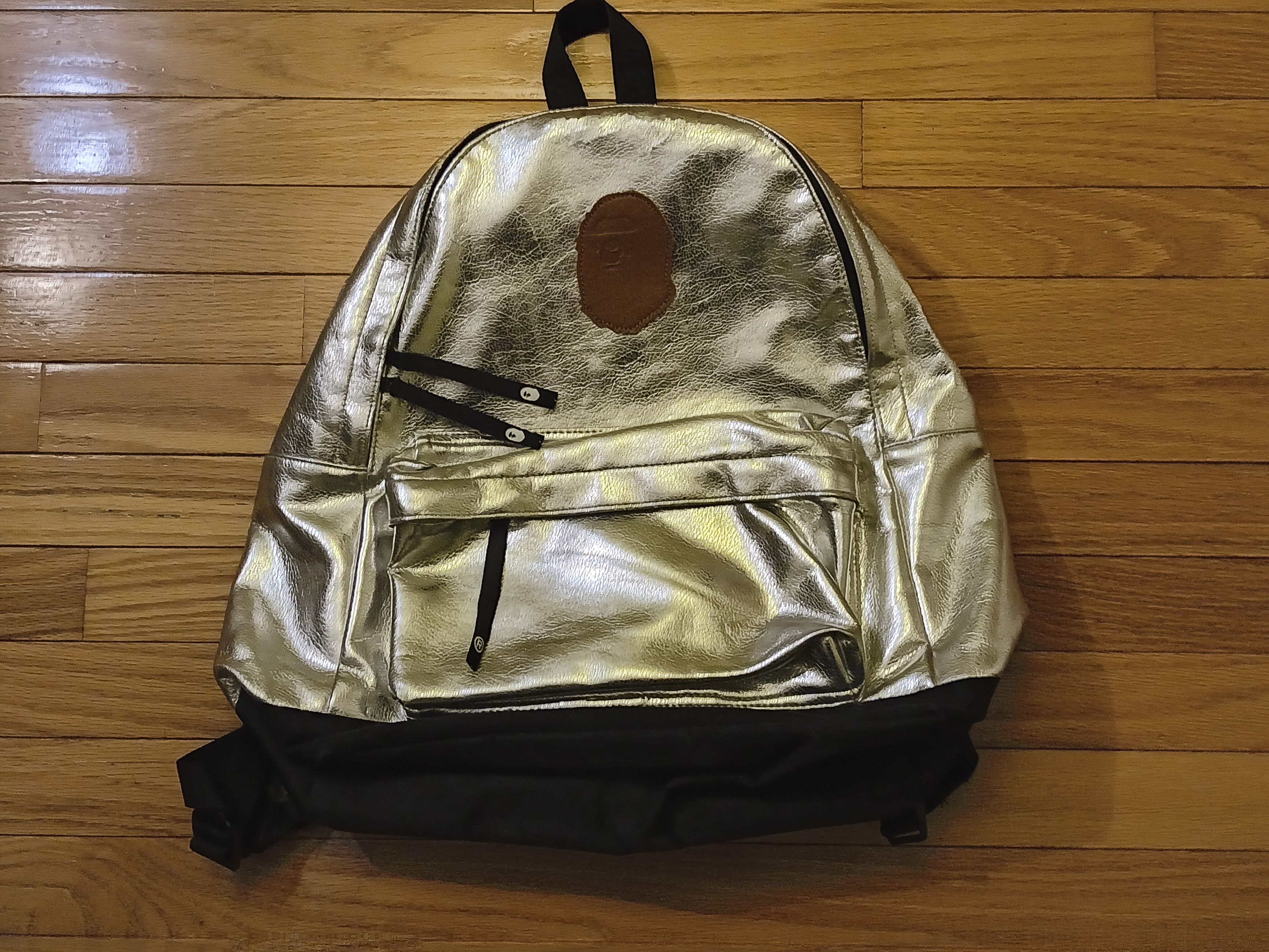 image of Bape Ape Head Backpack in Silver, Men's
