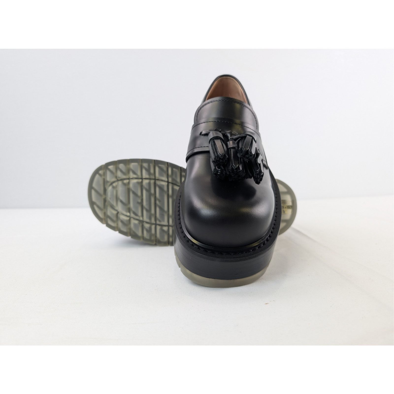 Bottega Veneta o1rshd1 Stilt Tasselled Platform Leather Loafers Boots Black Size US 6.5 / EU 39-40 - 12 Thumbnail