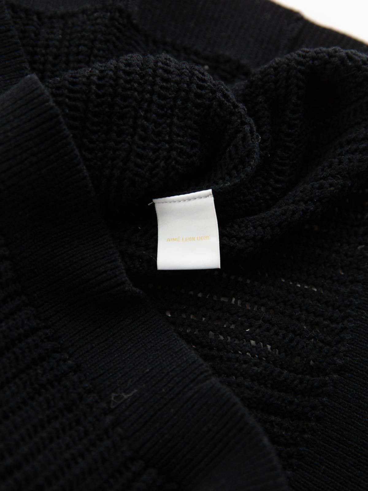Aime Leon Dore Aime Leon Dore Mens Mesh Knit Black Polo Small Black Size US S / EU 44-46 / 1 - 6 Thumbnail
