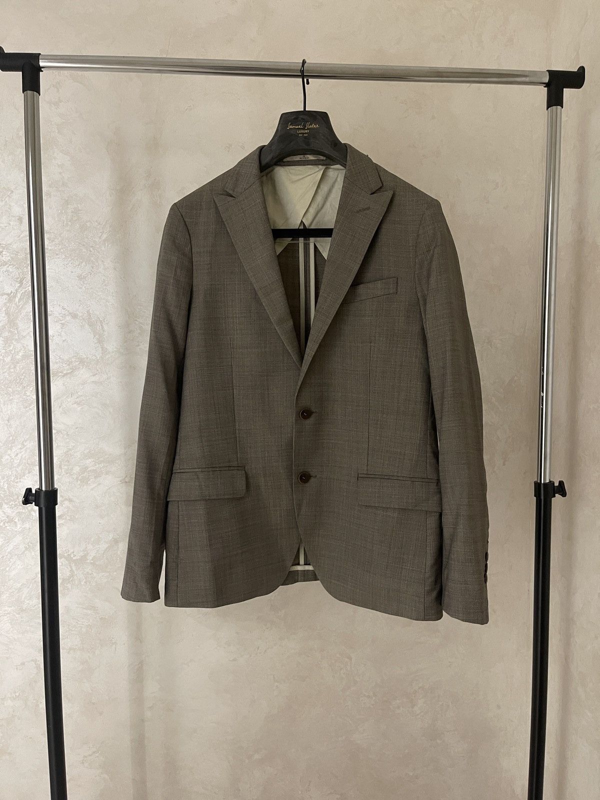 Designer Designer light blazer sport coat Bertoni wool classic jacket Size 38R - 2 Thumbnail