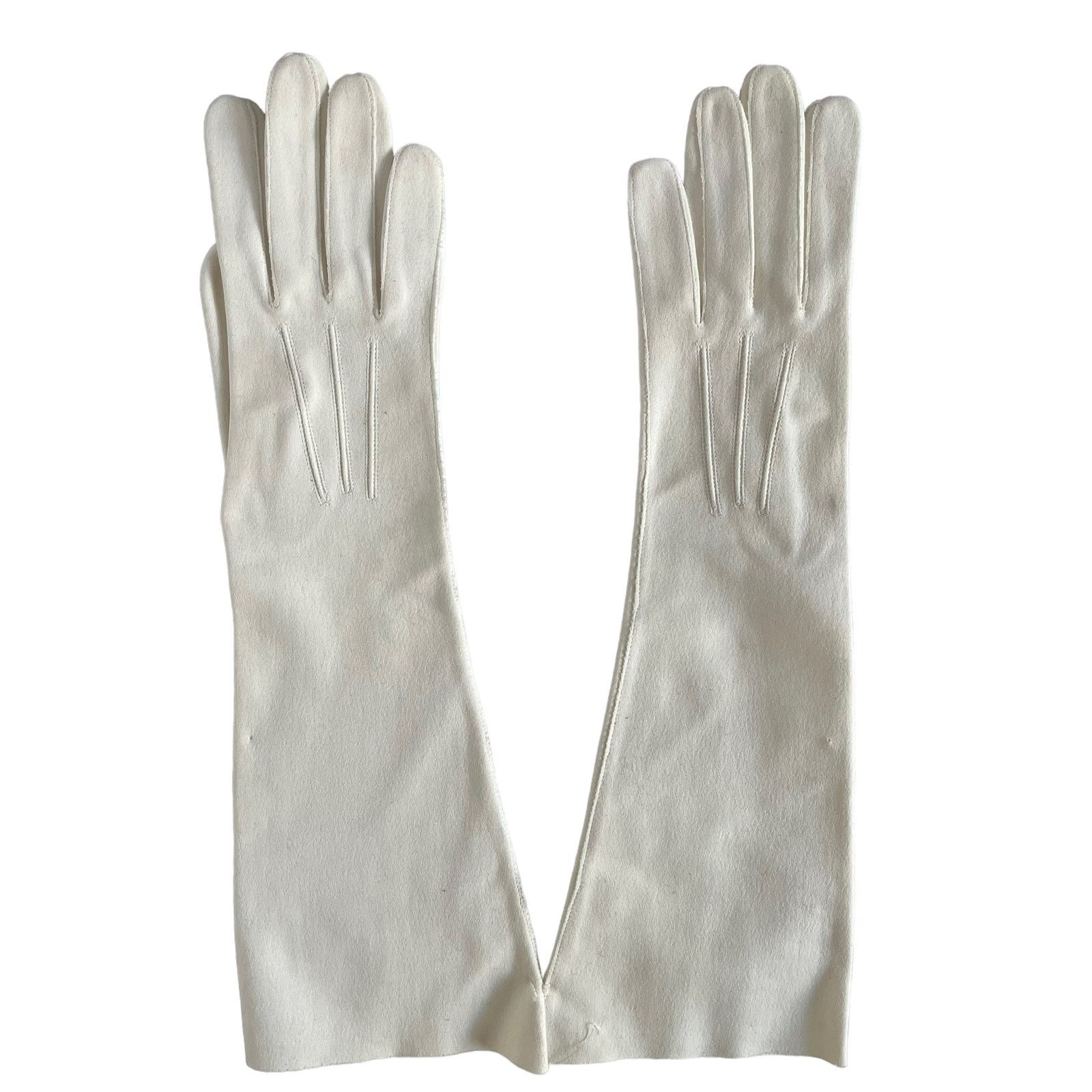 Vintage NWOT Vintage White Cotton Forearm Long Formal Wedding Gloves Size ONE SIZE - 2 Thumbnail
