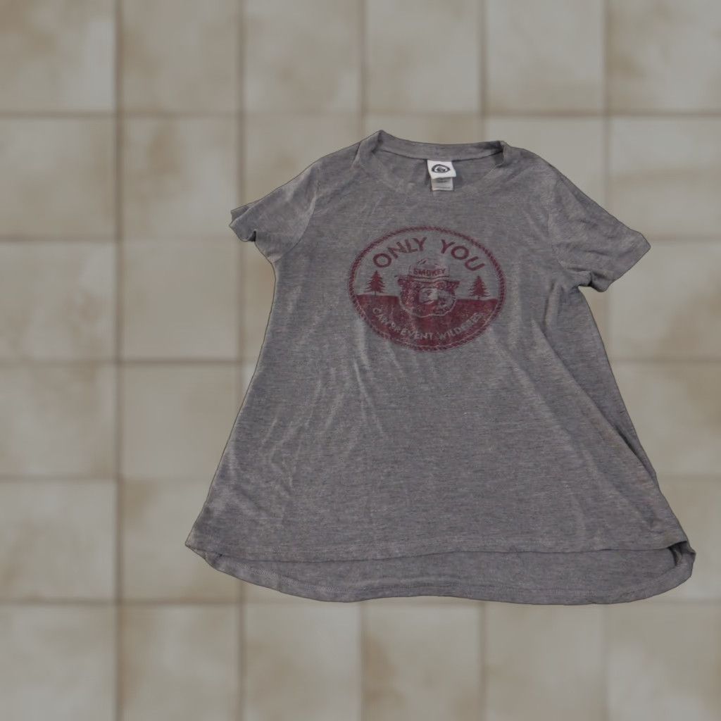 Vintage Smokey Bear Shirt Womens Medium Gray Only You Prevent Wildfires Graphic Soft Tee Size M / US 6-8 / IT 42-44 - 1 Thumbnail