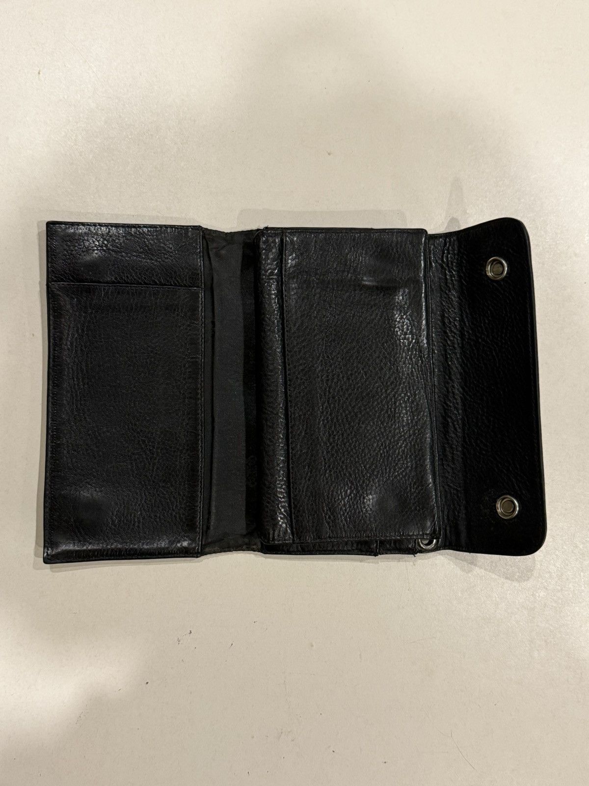 Chrome Hearts Chrome Hearts Black Leather Wave Wallet Silver Cross Balls Size ONE SIZE - 13 Thumbnail
