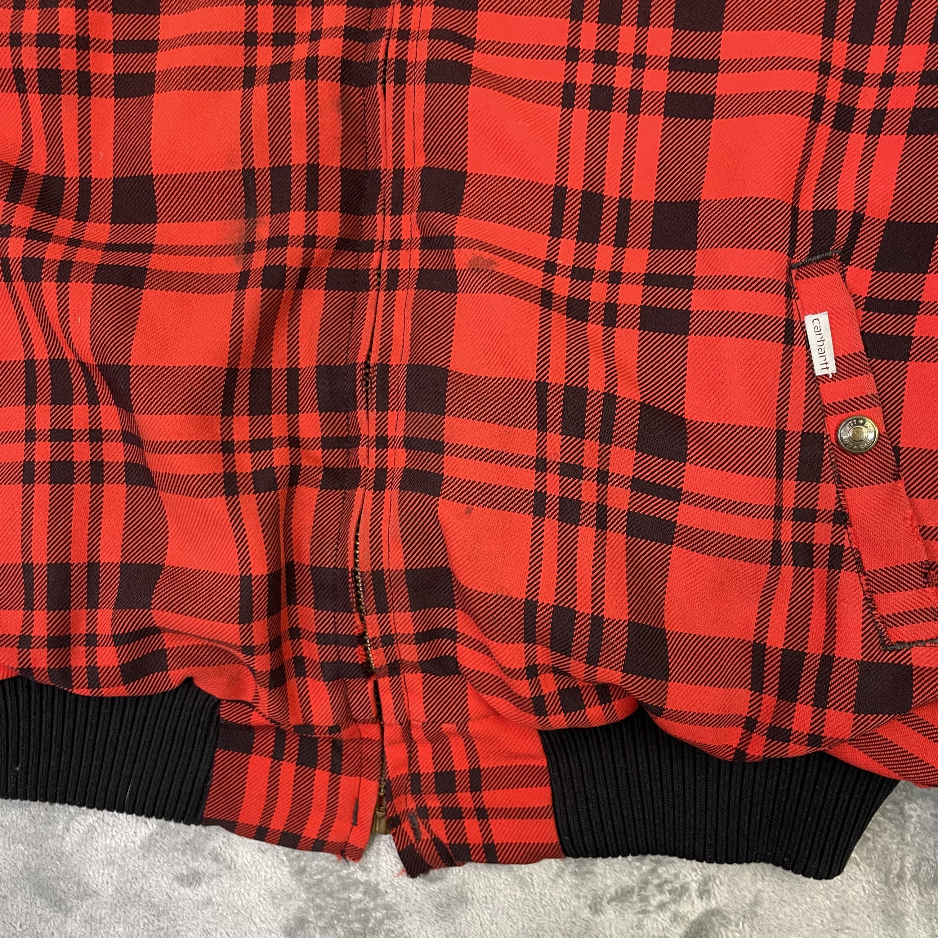 Carhartt × Vintage Vintage 80s Plaid Carhartt insulated jacket Thrashed Size US XXL / EU 58 / 5 - 5 Thumbnail