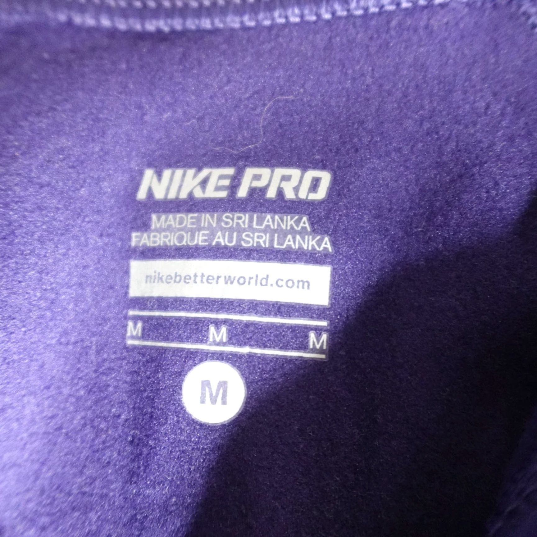 Nike Nike Pro Womens Shirt M Blue Purple Hyperwarm 1/2 Zip Mock Neck Long Sleeve Athletic Running & Jogging 485379-422 Size M / US 6-8 / IT 42-44 - 2 Thumbnail