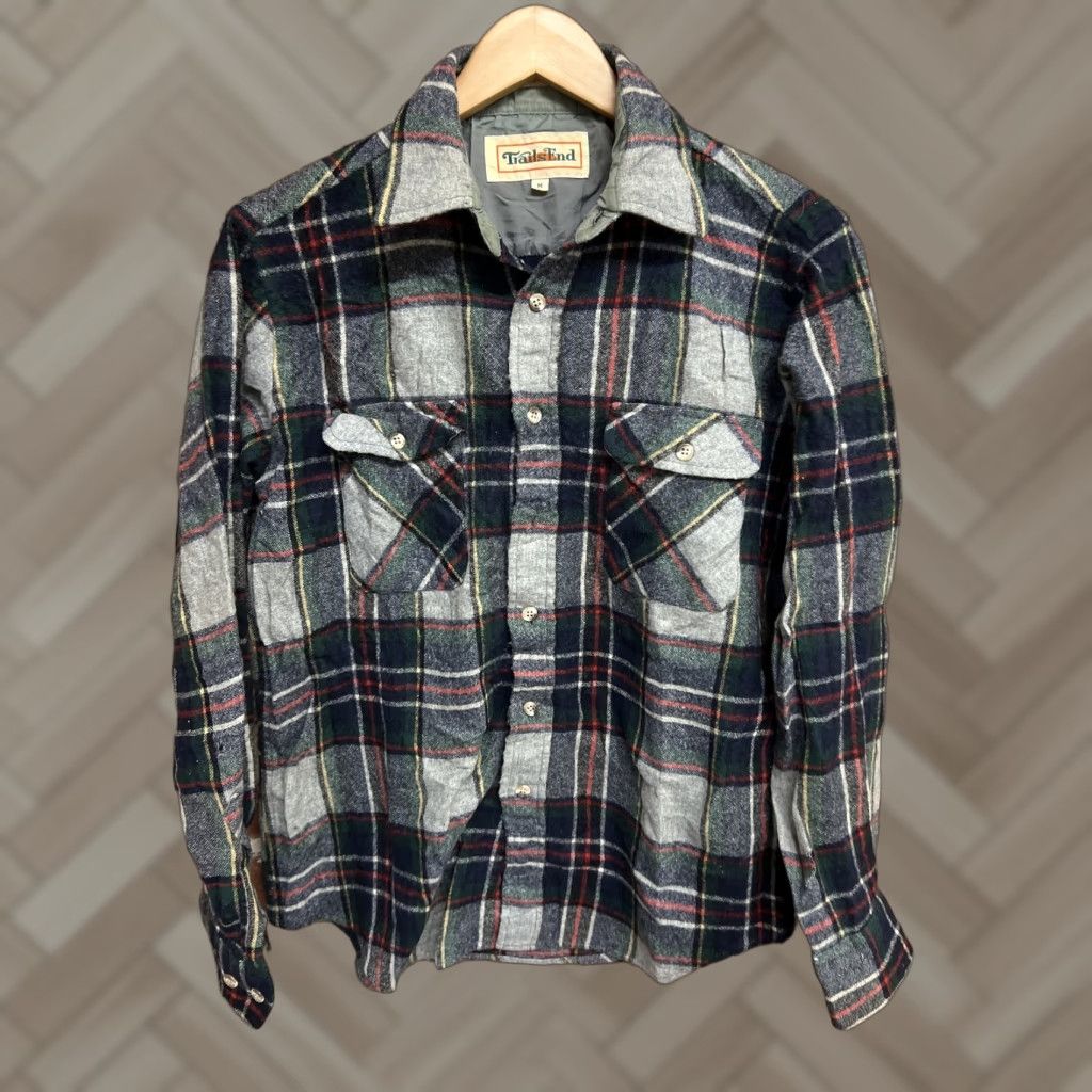 Rails VINTAGE Vintage Trails End Mens M Green Plaid Wool Acrylic Flannel Shirt T30 Size US M / EU 48-50 / 2 - 1 Thumbnail