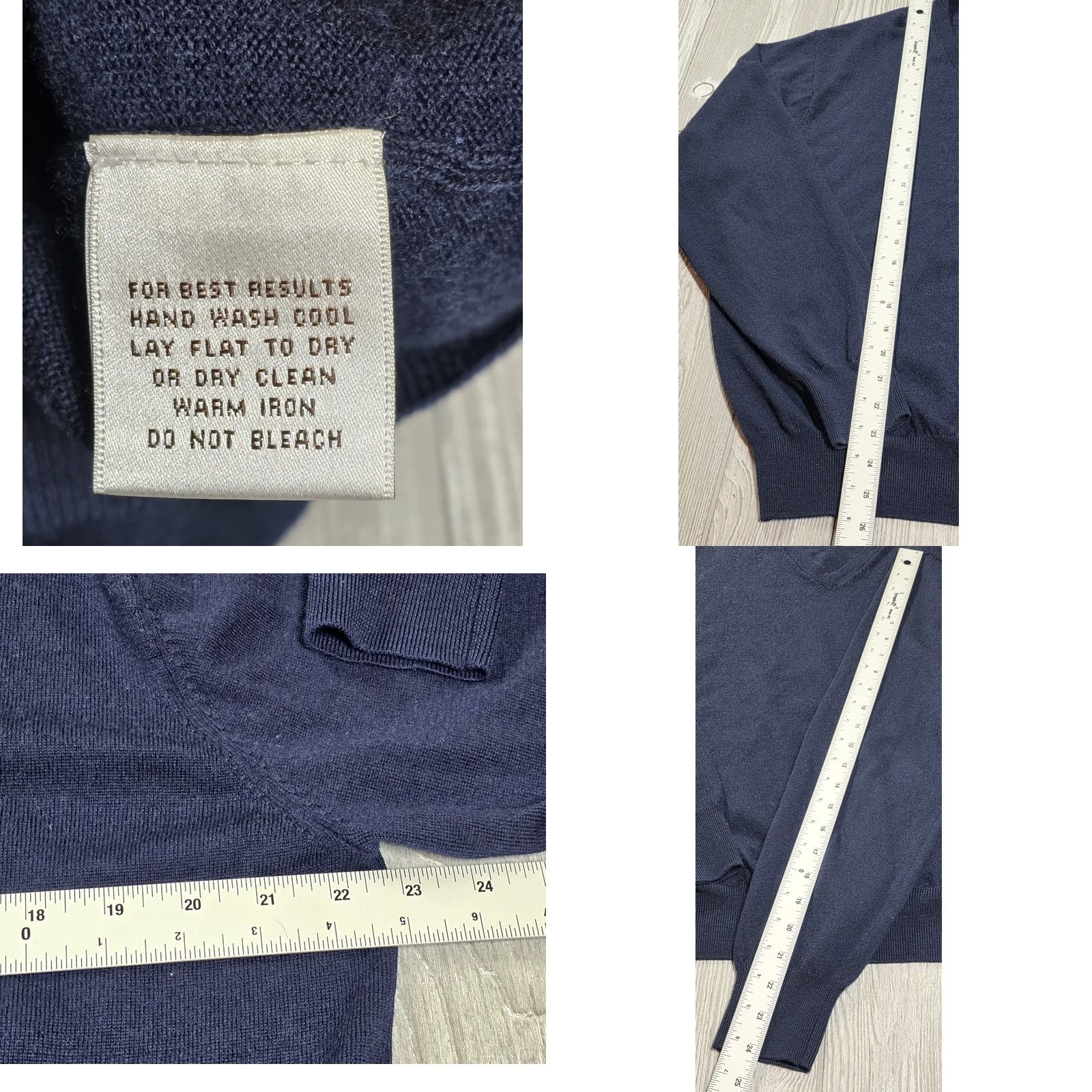 Peter Millar Peter Millar Crown Soft V-Neck Sweater Long Sleeve Mens XL Blue Merino Wool Size US XL / EU 56 / 4 - 8 Thumbnail