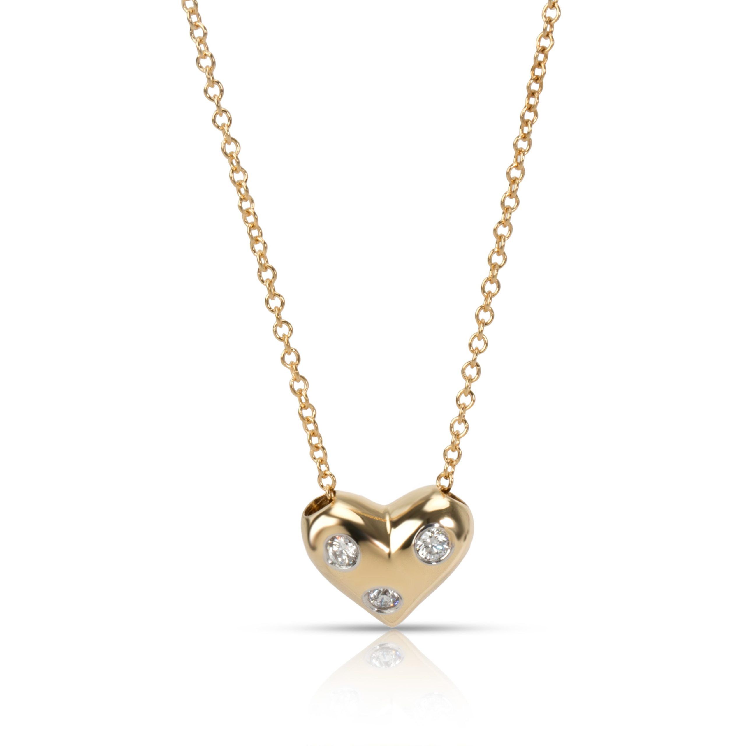 Tiffany & Co. Etoile Heart Diamond Pendant in 18K Yellow Gold/Platinum 0.08 CTW
