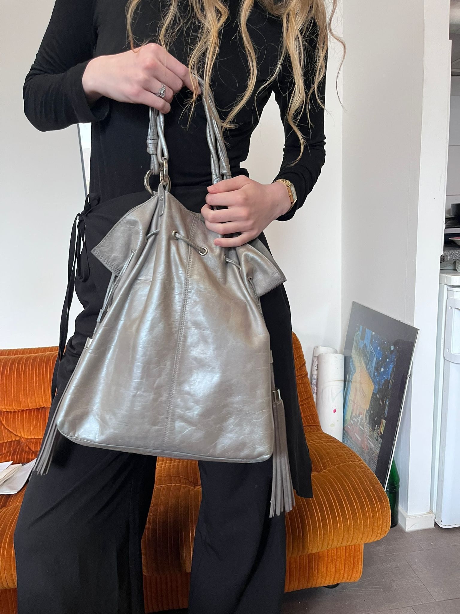 Givenchy Givenchy - SS02 Metallic Silver Shoulder Bag Preloved Size ONE SIZE - 7 Thumbnail