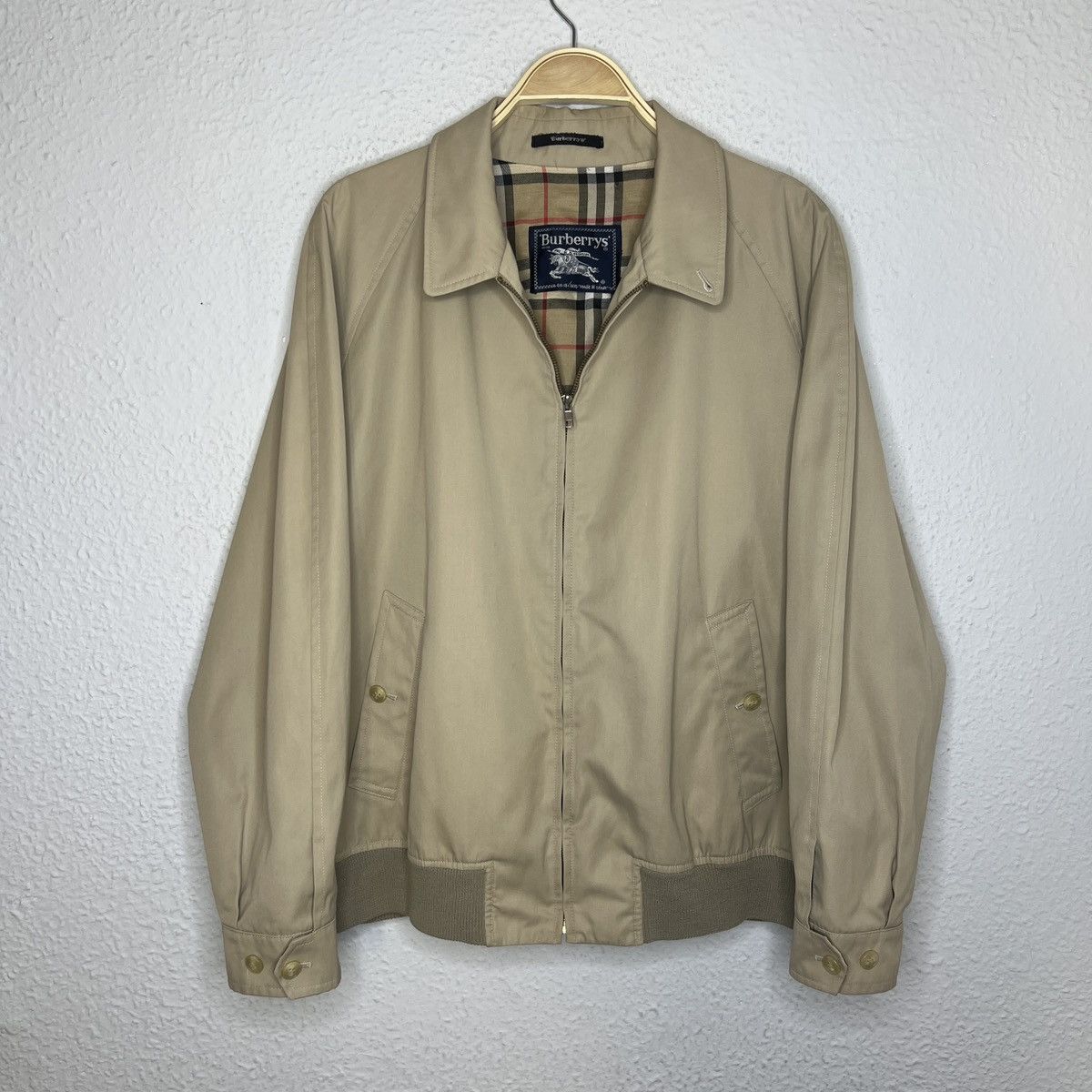 Burberry × Designer × Vintage Vintage 90s Burberry Bomber Nova Check Beige Jacket Size US M / EU 48-50 / 2 - 1 Thumbnail