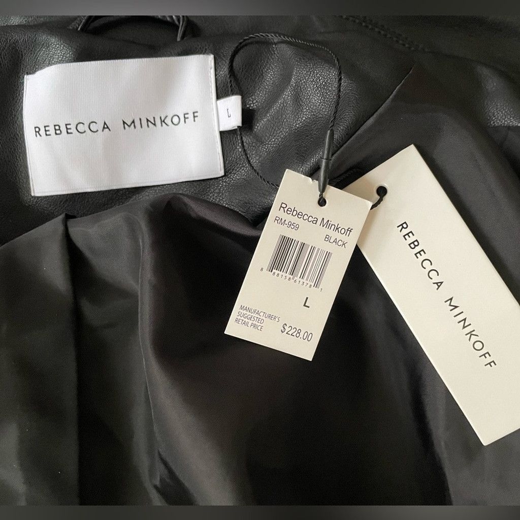Rebecca Minkoff Rebecca Minkoff Black Vegan Leather Jacket Large Size L / US 10 / IT 46 - 15 Thumbnail