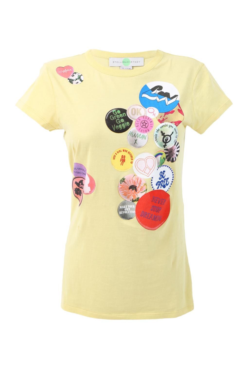 Stella McCartney STELLA MCCARTNEY yellow decorative print t-shirt XS 4 Size XS / US 0-2 / IT 36-38 - 3 Thumbnail
