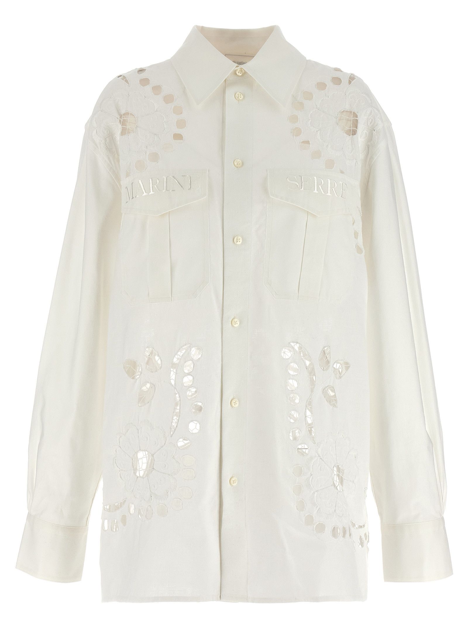 Marine Serre Cut-Out Embroidery Shirt Size L / US 10 / IT 46 - 1 Thumbnail