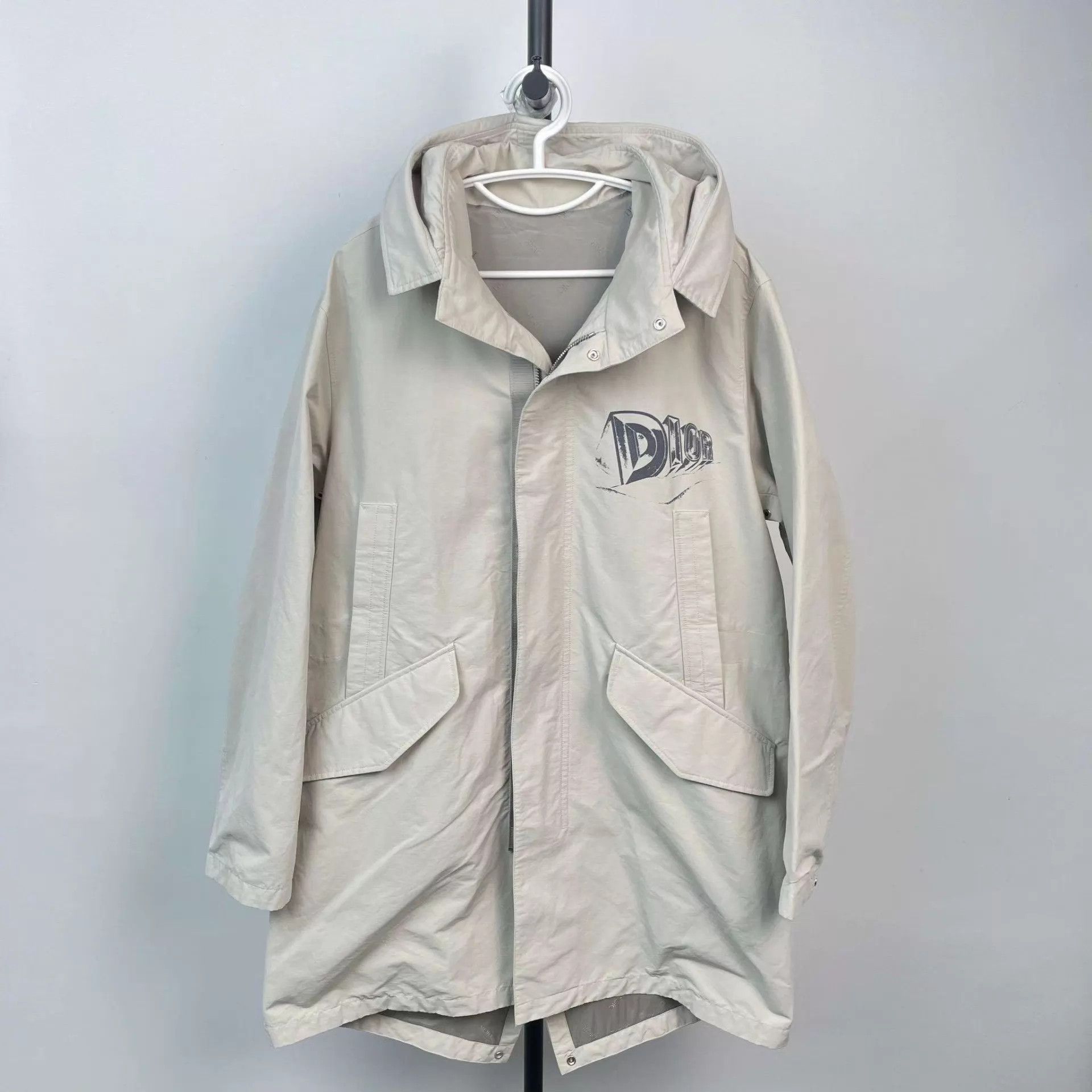 Dior Gray Trench Coat 48