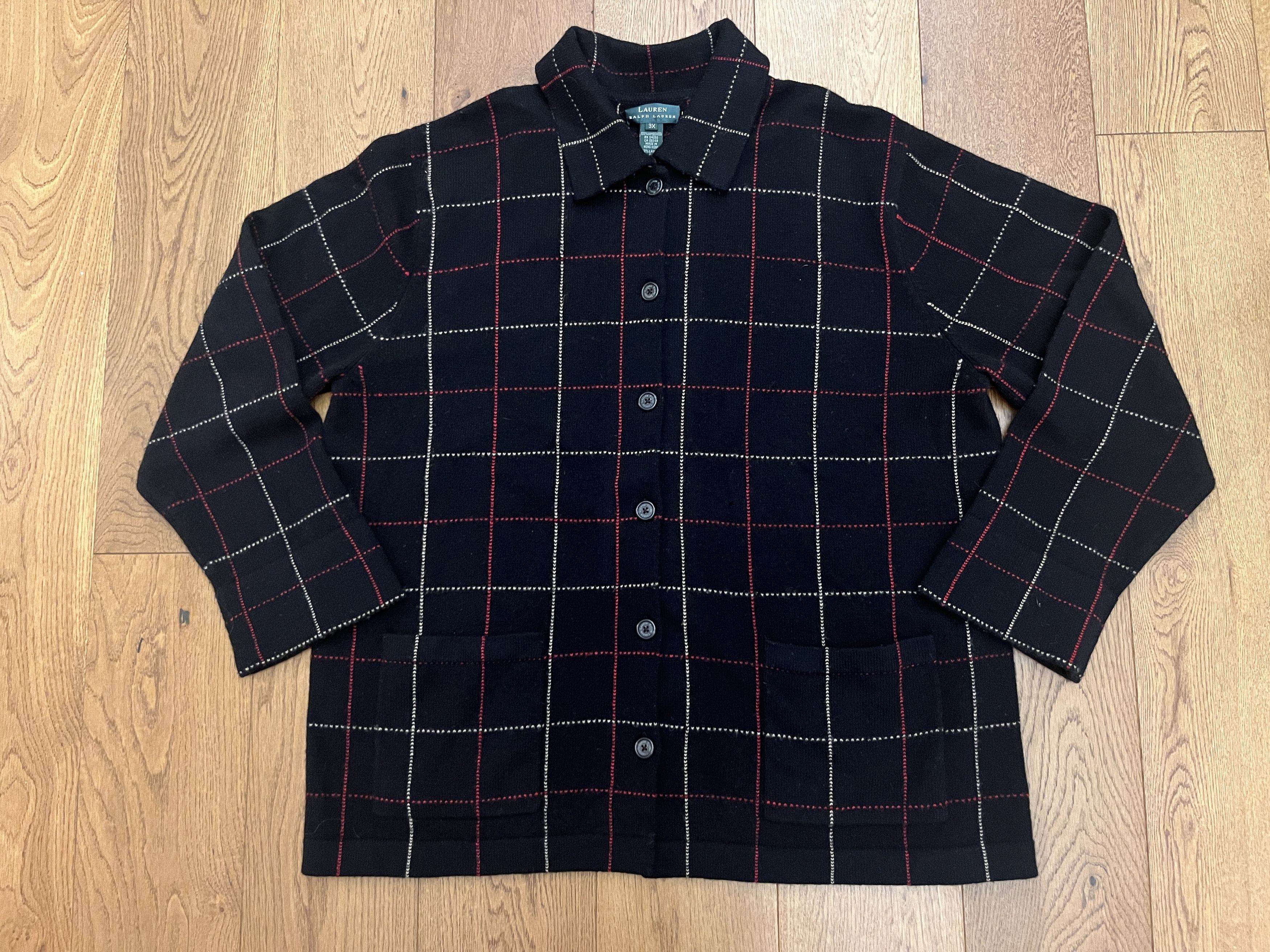 Polo Ralph Lauren Vtg Ralph Lauren 100% Lambswool Plaid Cardigan Jacket 3X Size US XXL / EU 58 / 5 - 1 Thumbnail