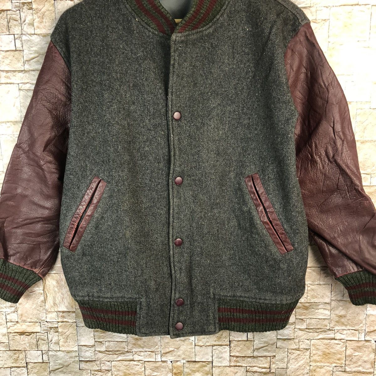 Japanese Brand Japanese Brand Maroon Bombers varsity Jacket #A826 Size US M / EU 48-50 / 2 - 3 Thumbnail