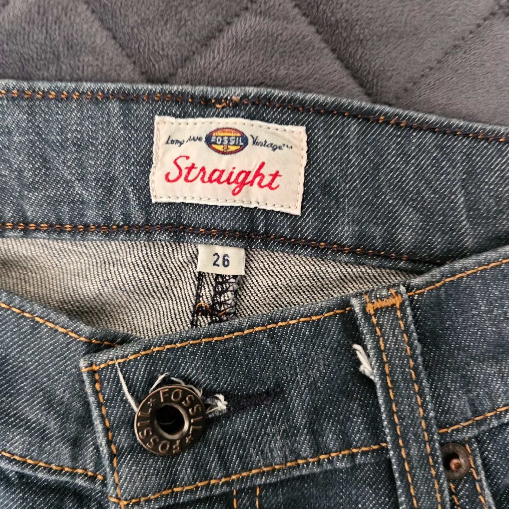 Fossil VINTAGE Fossil Straight Leg Mid Rise Dark Wash Denim Jeans Women's Size 26 Blue Size 26" / US 2 / IT 38 - 3 Thumbnail