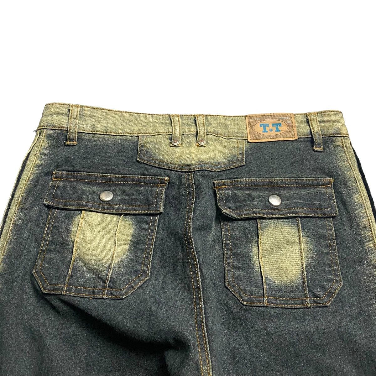If Six Was Nine × Japanese Brand × Le Grande Bleu (L.G.B.) Super Flare T&T Bleach Denim Pants Size US 30 / EU 46 - 5 Thumbnail