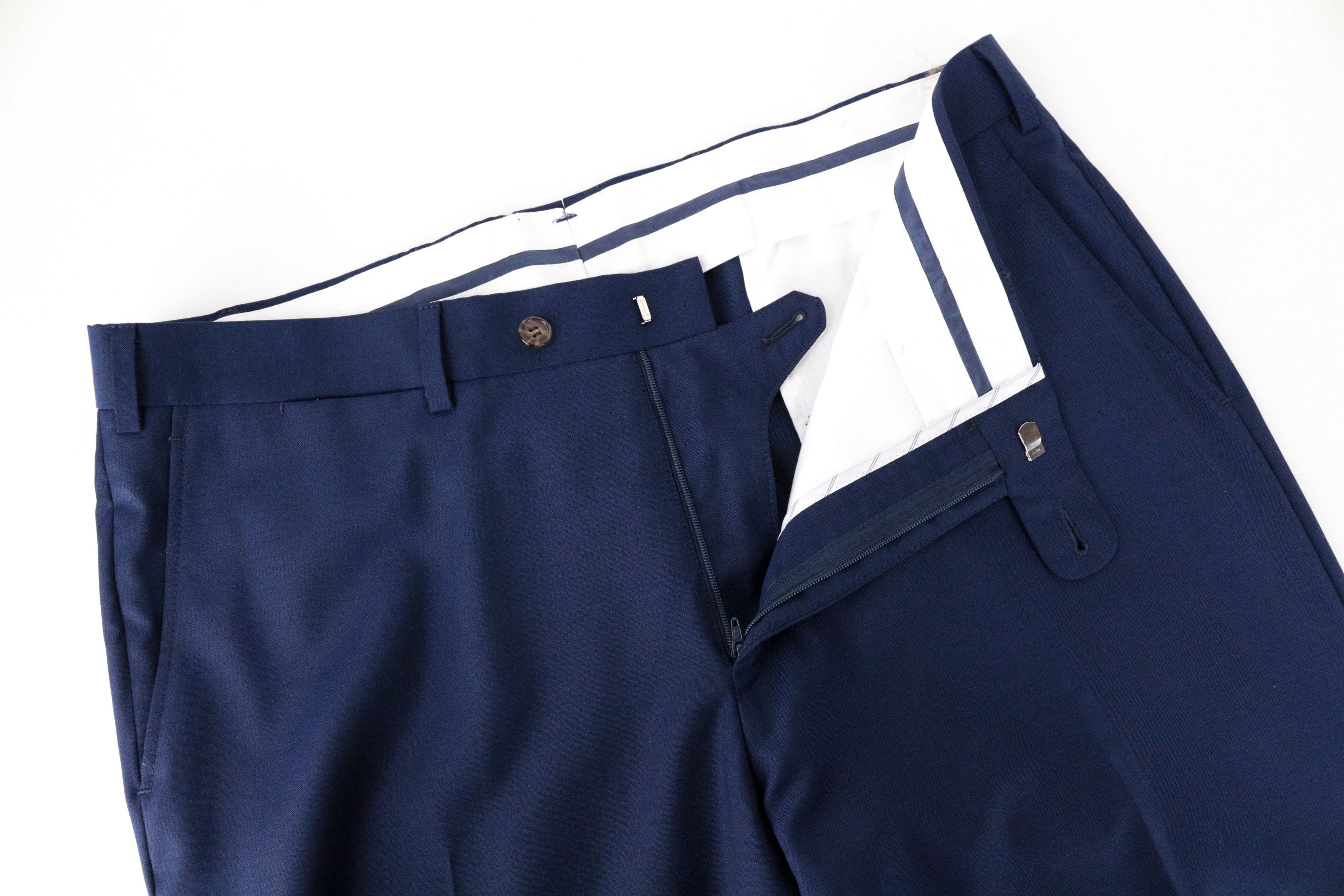 Suitsupply BRESCIA UK40R Blue Wool Trousers 66659 Size US 40 / EU 56 - 4 Thumbnail