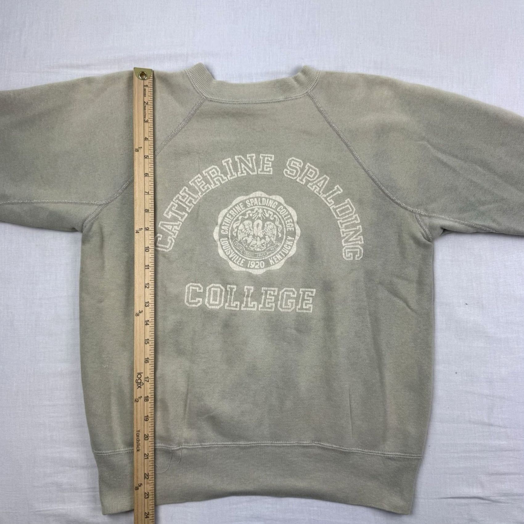 Spalding VINTAGE Catherine Spalding College Sweatshirt Adult M Beige College Mens Vintage 1960s Faded True vtg Size US M / EU 48-50 / 2 - 7 Thumbnail