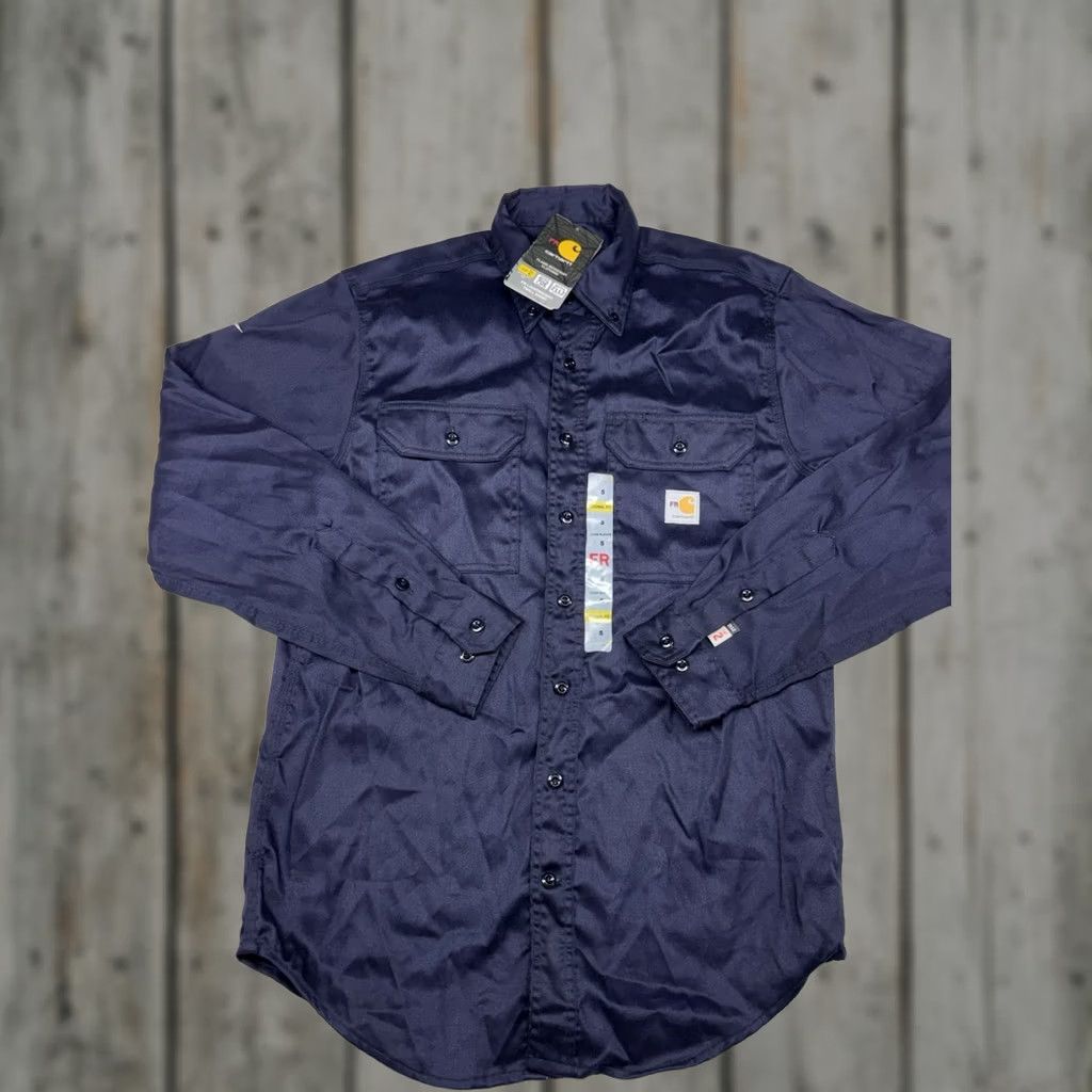 Carhartt Carhartt FR Button-Down Shirt Men S Navy Flame Resistant Work Long Sleeve FRS003 Size US S / EU 44-46 / 1 - 1 Thumbnail