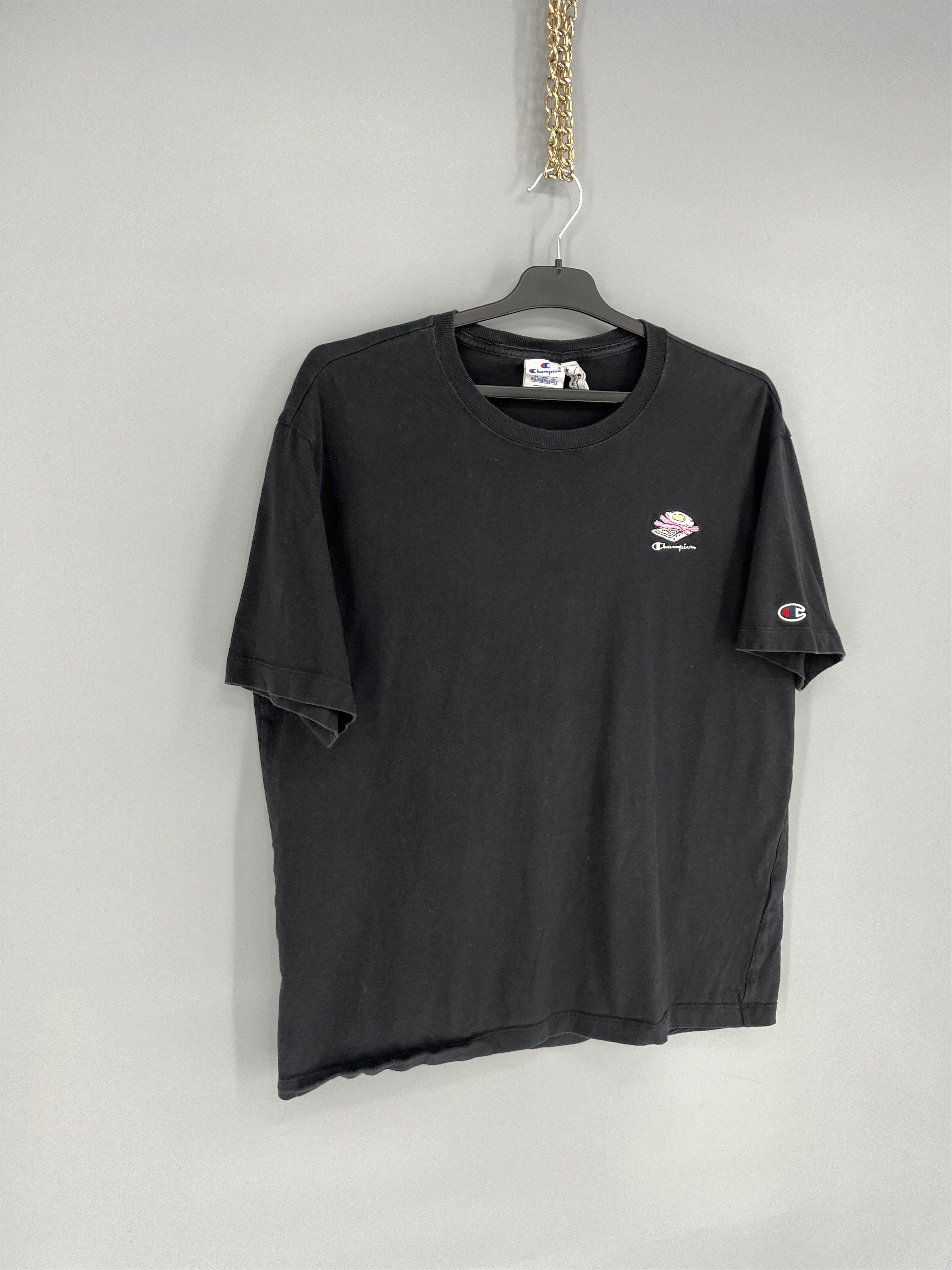 Champion × Vintage Vintage Y2K Champion Humor Logo Streetwear T- Shirt Size US XL / EU 56 / 4 - 2 Thumbnail