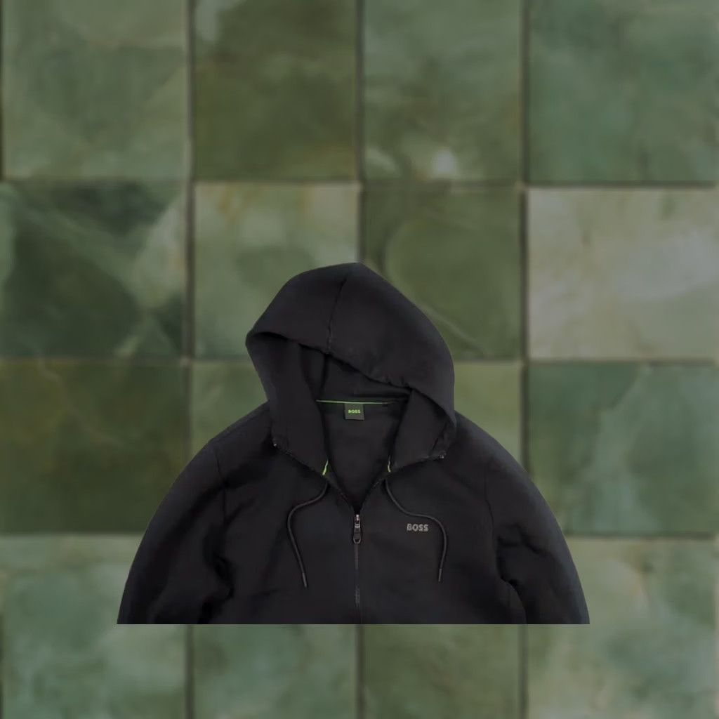 Hugo Boss Boss Saggy Hoodie Sweatshirt Black Zip Pocket Logo Through Size US L / EU 52-54 / 3 - 1 Thumbnail