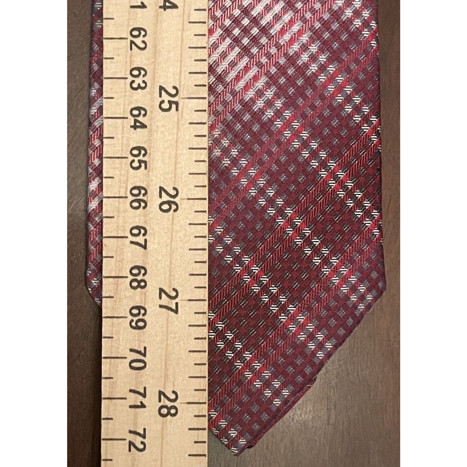 Van Heusen Van Heusen Red 100% Polyester Men’s Neck Tie Made In China Size ONE SIZE - 5 Thumbnail