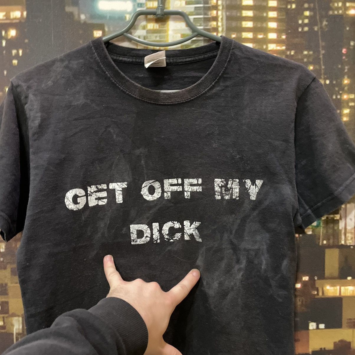 Band Tees VINTAGE Y2K BLACK FADE TEE GET OFF MY DICK PENIS FUNNY PORNO Size US M / EU 48-50 / 2 - 4 Thumbnail