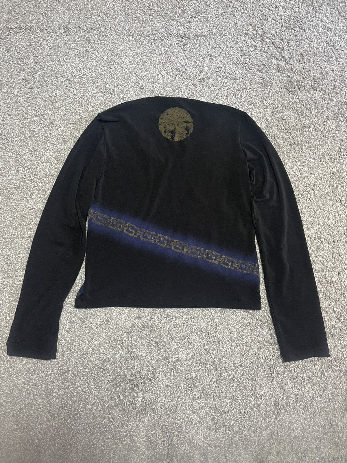 Versace Jeans Couture × Vintage Vintage Versace Archive Mesh Top Y2K Medusa Long Sleeve XL Size US XL / EU 56 / 4 - 2 Thumbnail