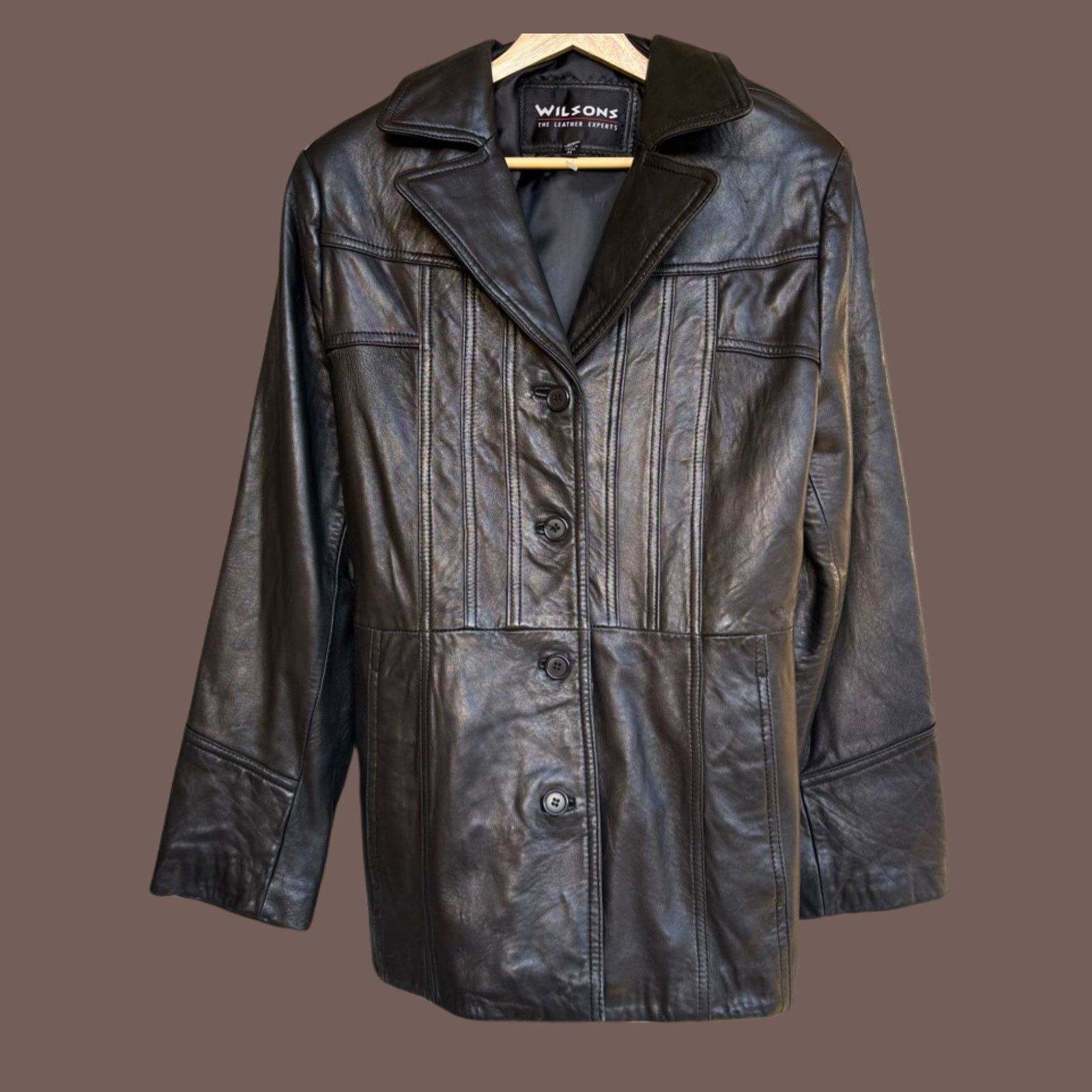 Wilsons Leather VTG Leather Jacket | Wilsons Black Real Leather Indie Sleaze Size M / US 6-8 / IT 42-44 - 1 Thumbnail