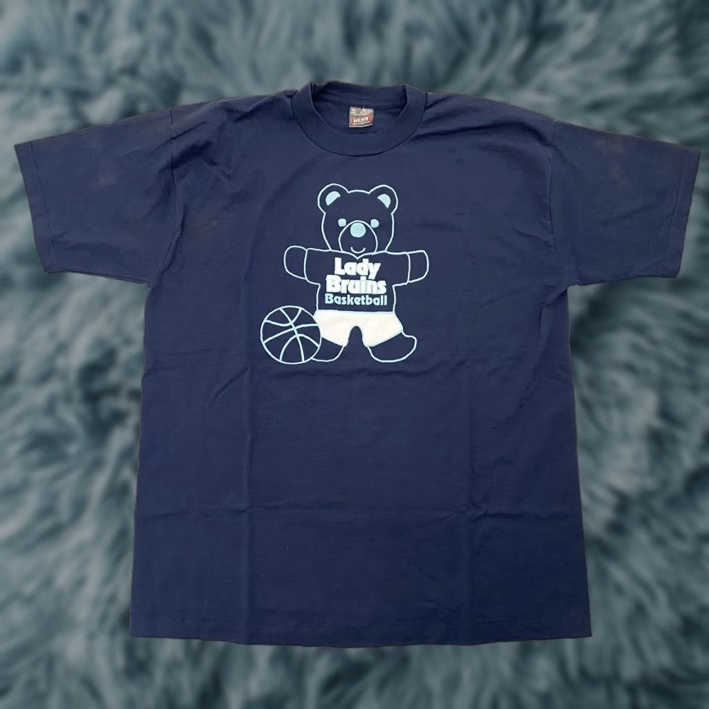 Fruit Of The Loom VINTAGE Lady Bruins T-Shirt Adult XL Basketball Teddy Bear Graphic Tee Blue 90s Bruins Ladies XL Men? Size US XL / EU 56 / 4 - 1 Thumbnail
