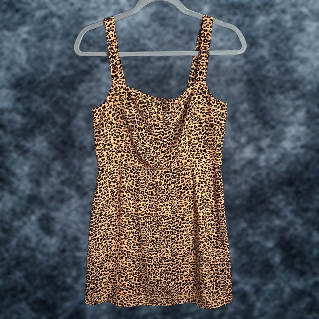 Vintage BP Leopard Print Sleeveless Mini Dress Womens Size S Polyester 100% Size S / US 4 / IT 40 - 1 Thumbnail