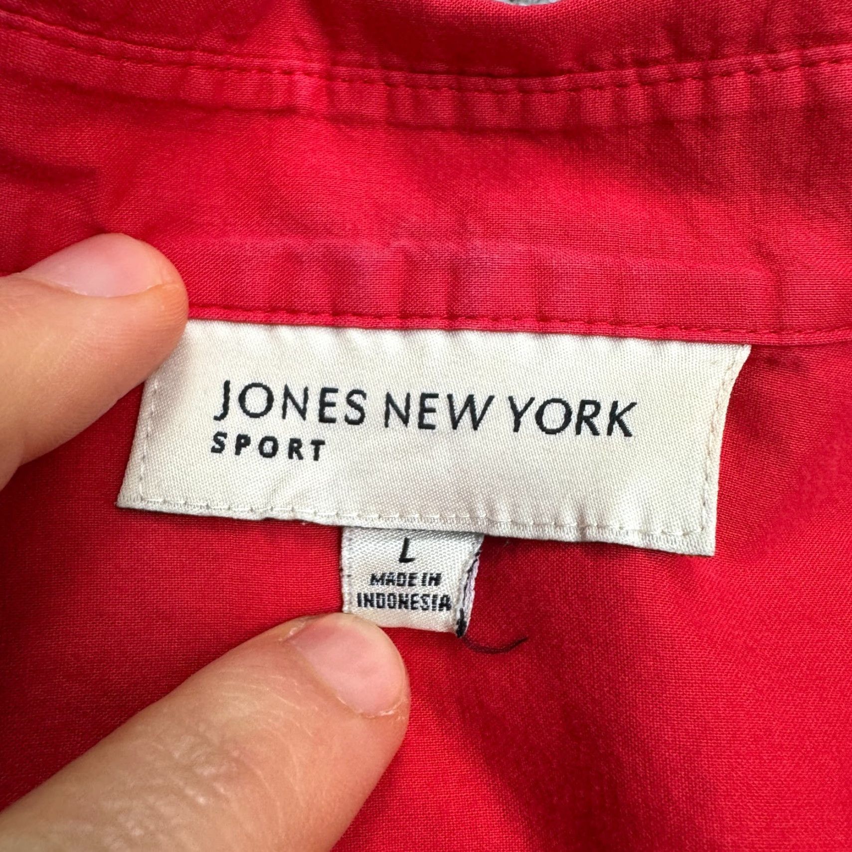 Jones New York Jones New York Sport Button Down Shirt Womens Large Red Long Sleeve Classic Top Size L / US 10 / IT 46 - 5 Thumbnail