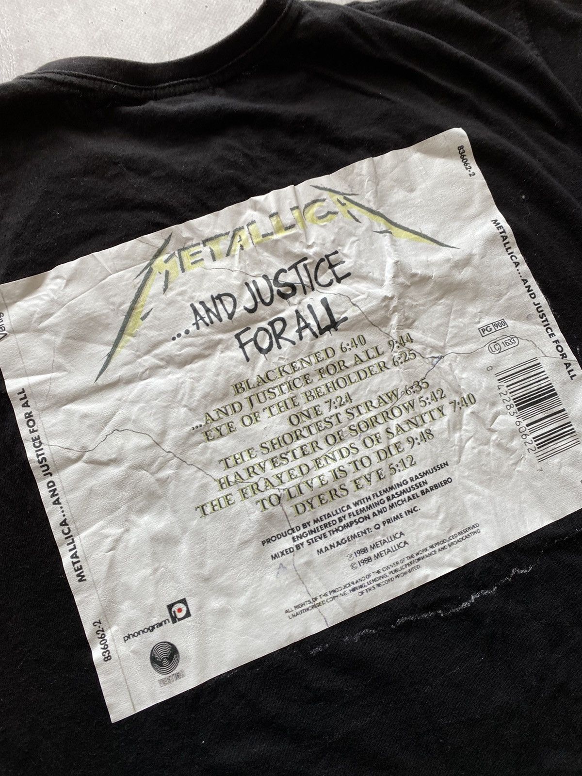 Band Tees Vintage 90s Metallica And Justice for All Tour Y2K Rare Hype Size US M / EU 48-50 / 2 - 7 Thumbnail