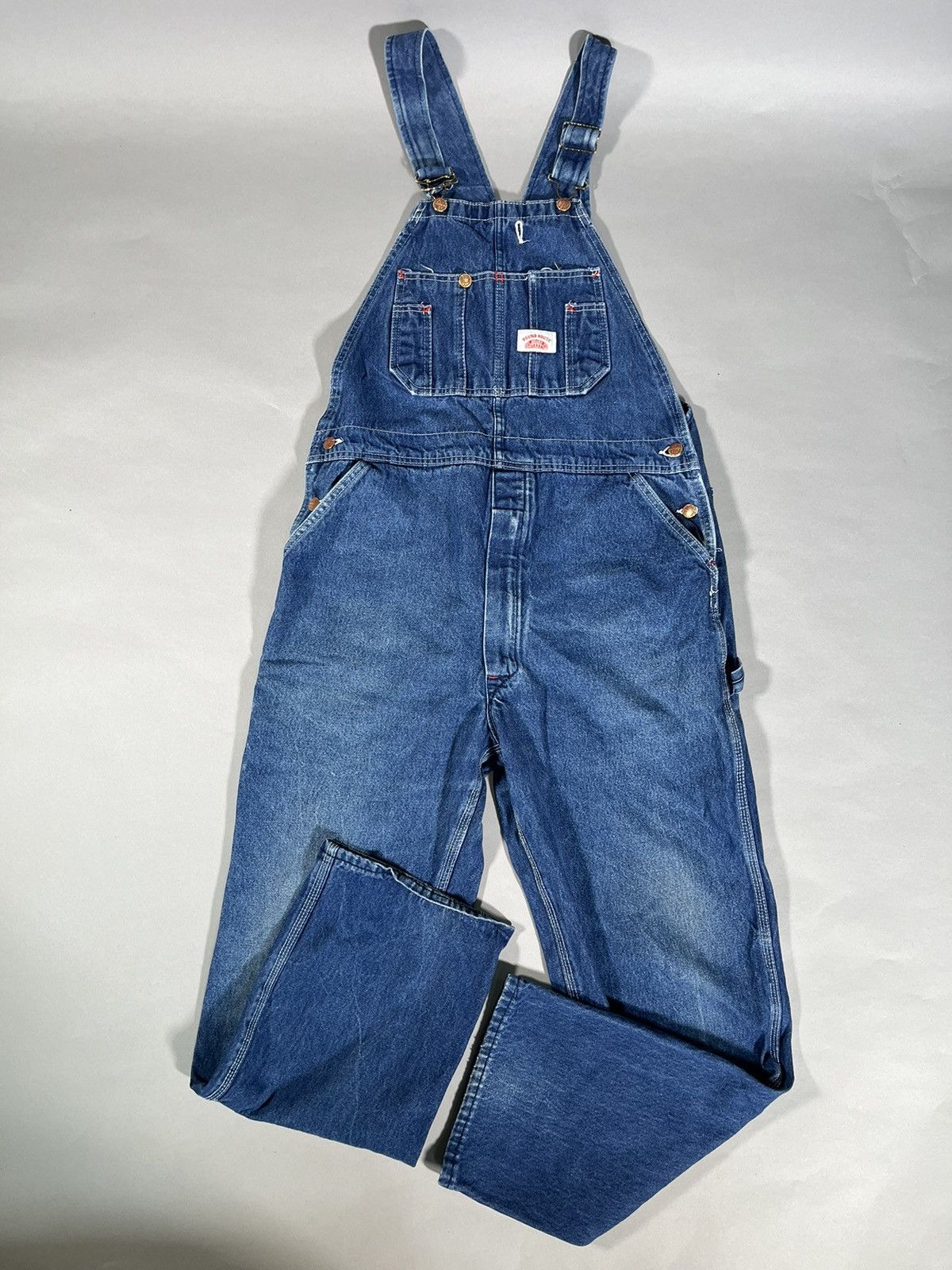 Other Rare Vintage Workers Round House Denim Overalls Size US 32 / EU 48 - 1 Thumbnail