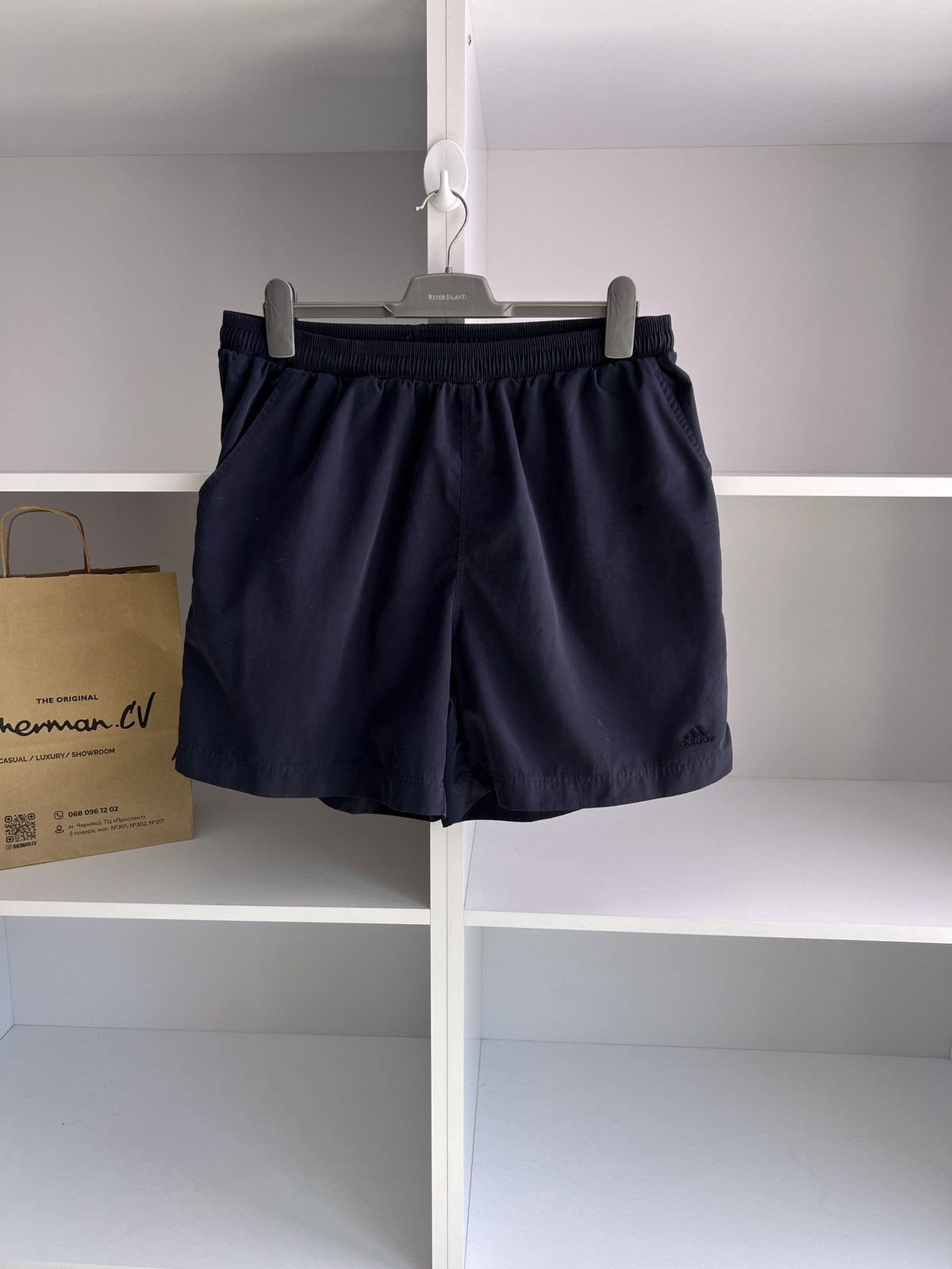 Adidas × Vintage Vintage Adidas Navy Shorts 90s style Size US 34 / EU 50 - 1 Thumbnail