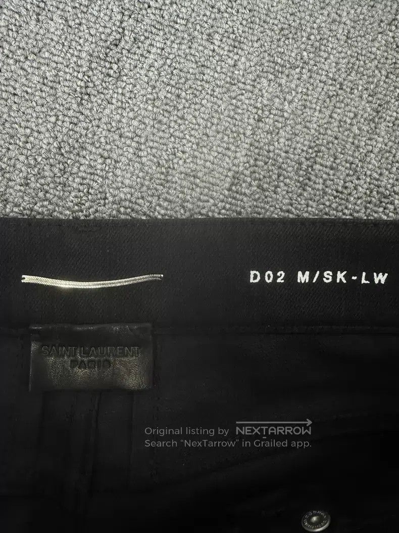 Saint Laurent Paris Saint Laurent Paris Zipper Patch Leather Black Denim Pants Size US 31 - 5 Thumbnail