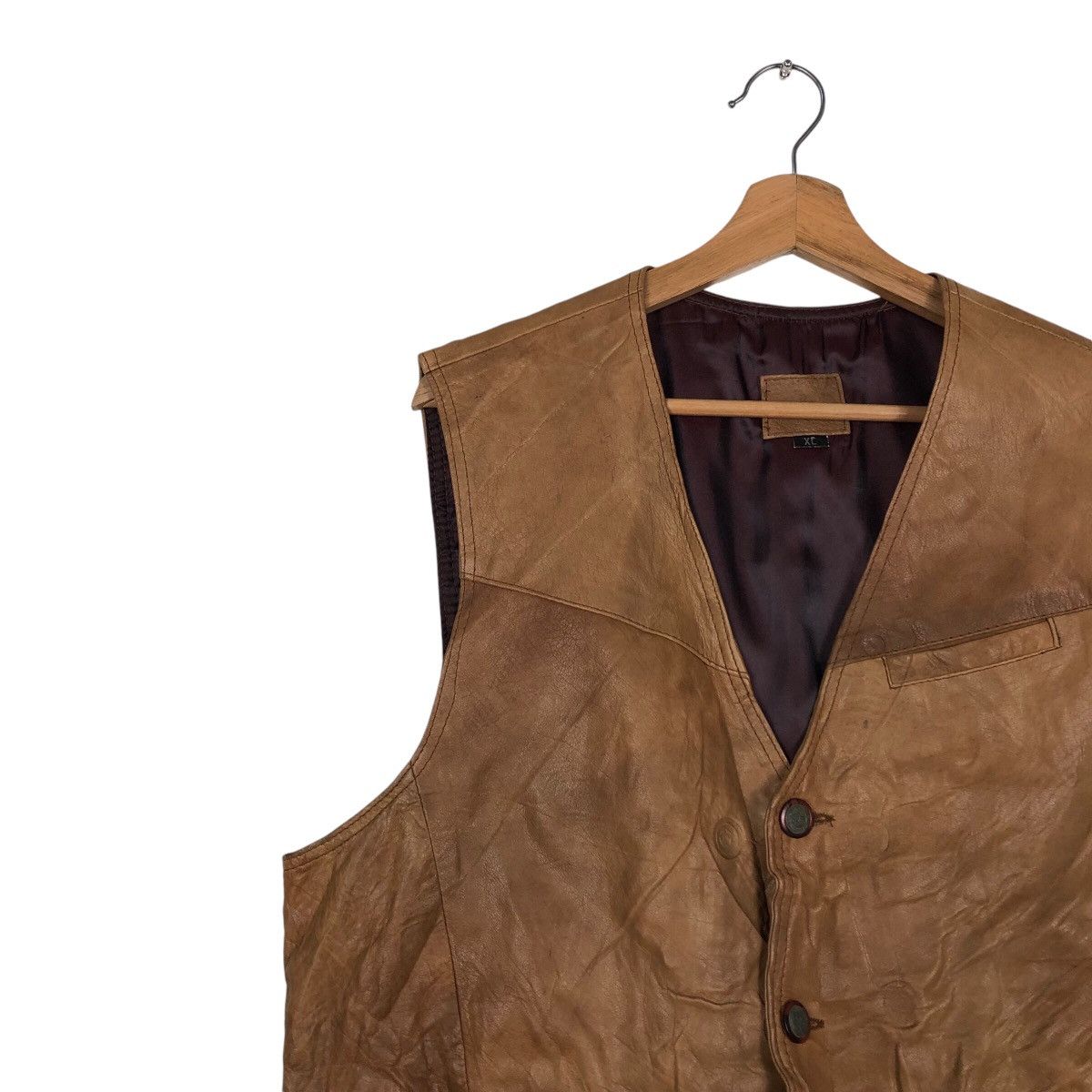 Genuine Leather 📌Vintage Genuine Leather Vest Biker Vera Pelle Size US M / EU 48-50 / 2 - 8 Thumbnail